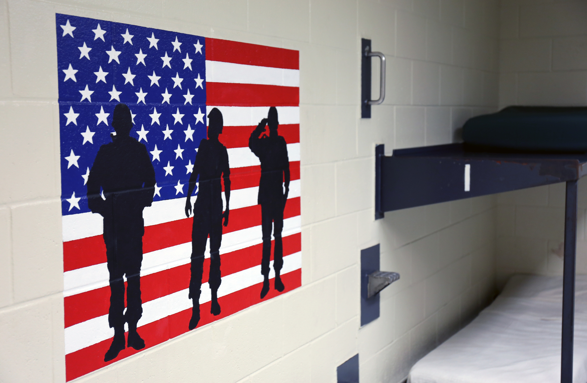 The veterans housing pod is decorated with wall paintings that represent the five military branches. Photo Courtesy Sarasota Sheriff's Office.