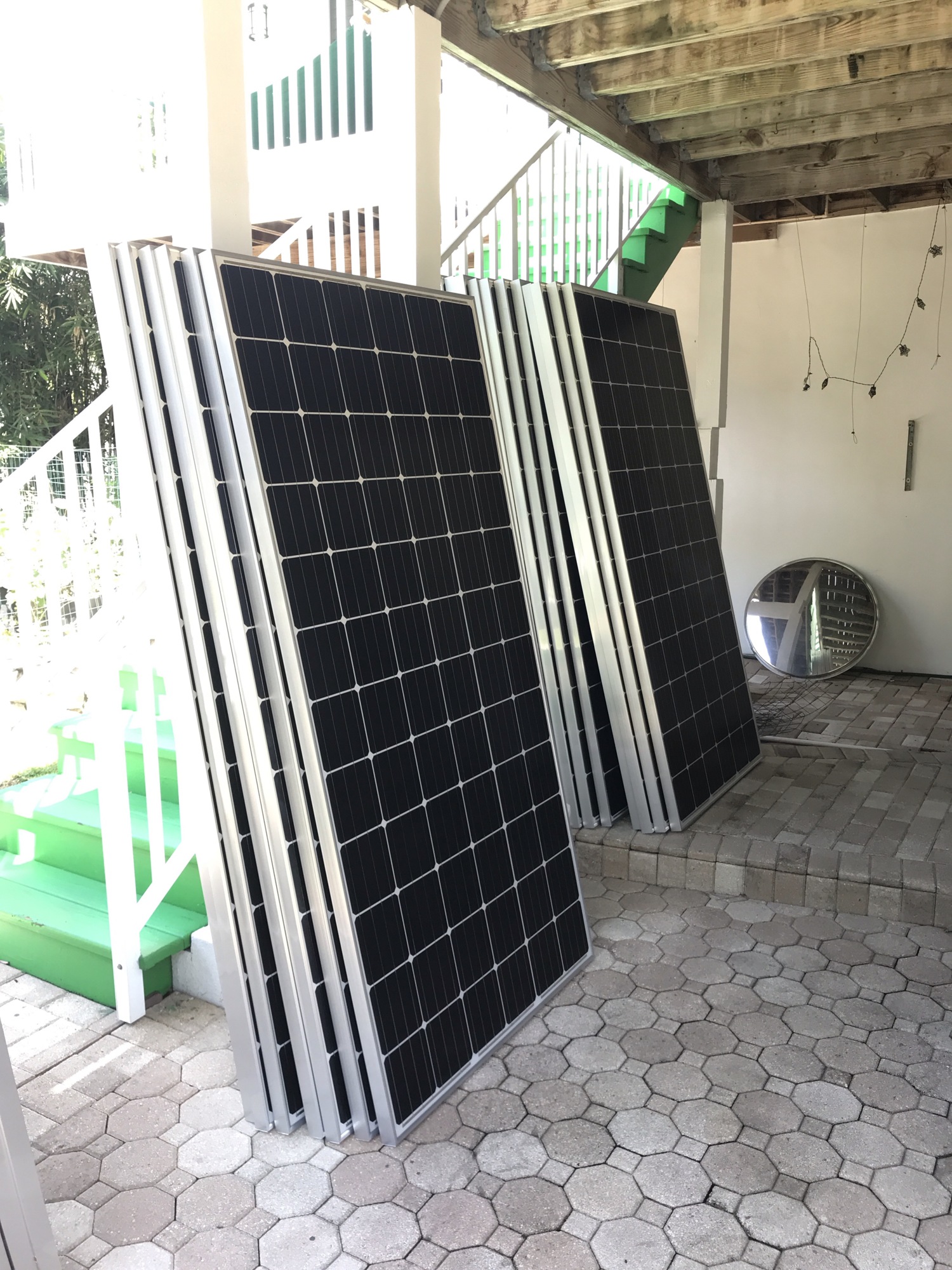 Chinnis sent in this photo of his stacked solar panels. 