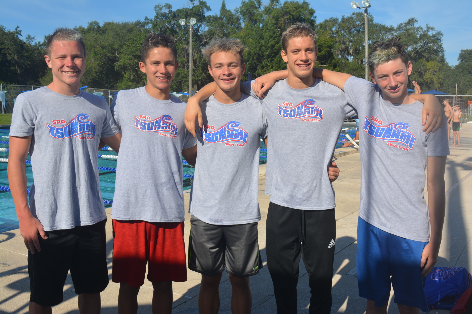 Evan Keogh, Lucas Simon, Dimiter Zafirov, Frank Runge and Liam Henry set state and national records at a recent meet.