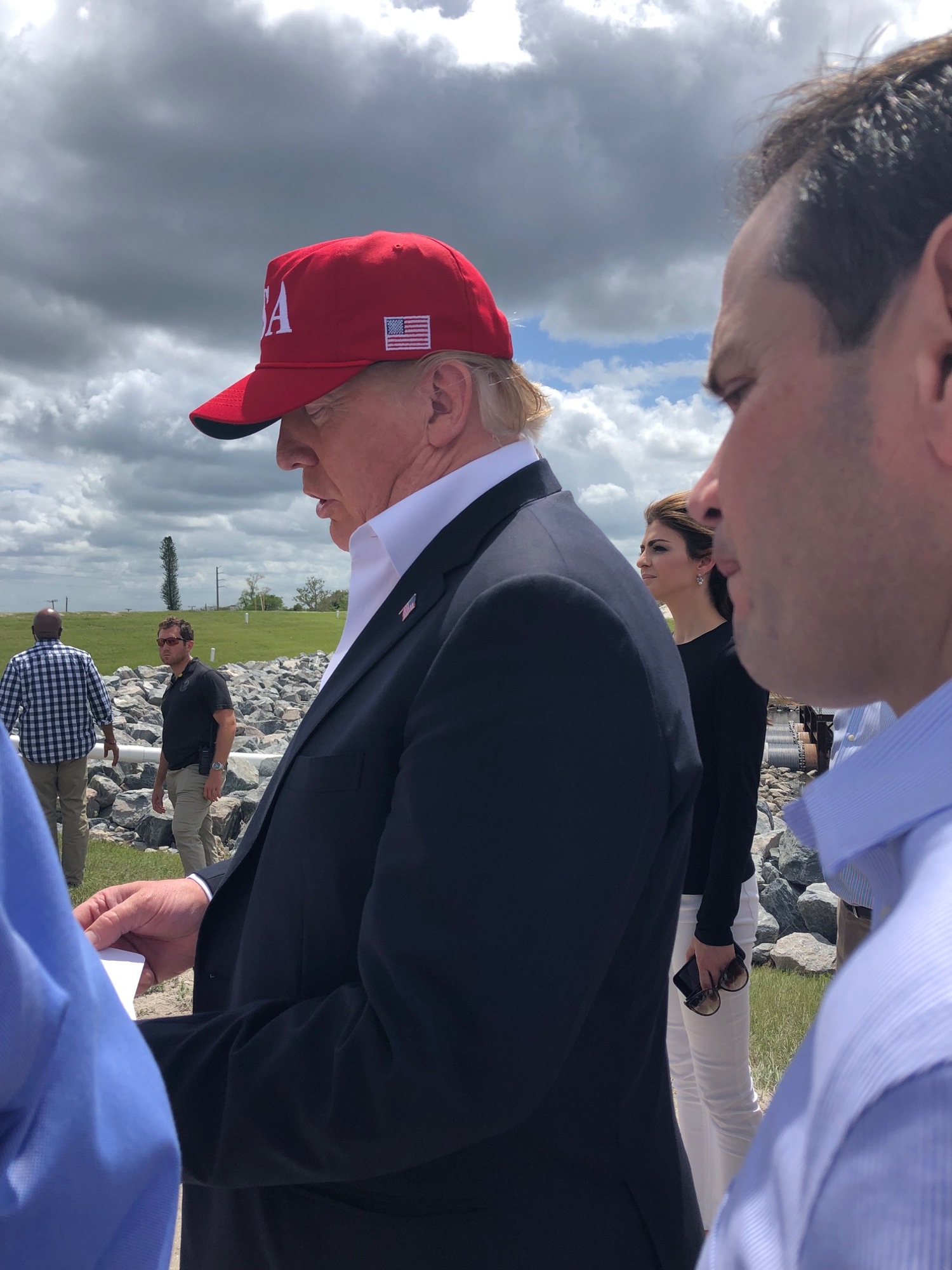 President Donald Trump visited Lake Okeechobee in March to talk about repairs needed to its earthen dam and to improve water quality in the area. Courtesy photo.