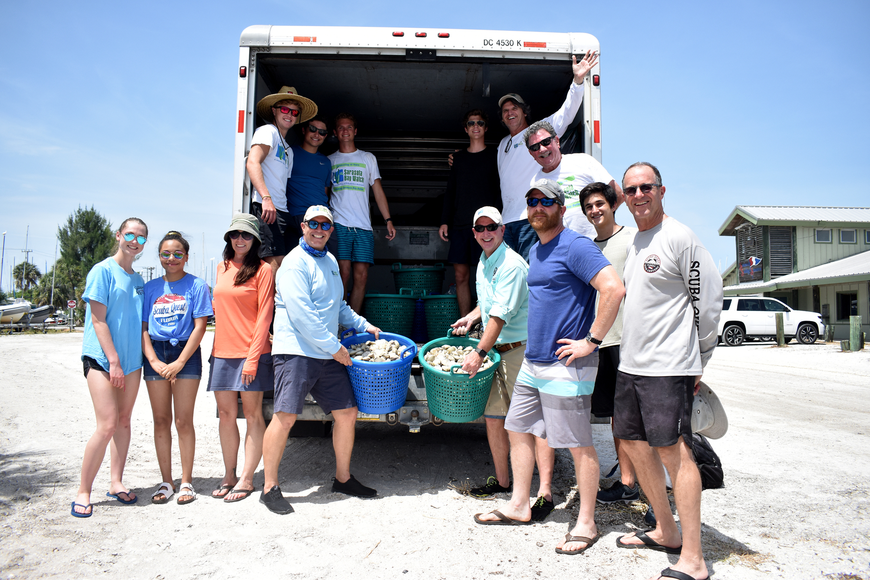 Sarasota Bay Watch released 30,000 clams into Sarasota Bay on June 16, 2018.