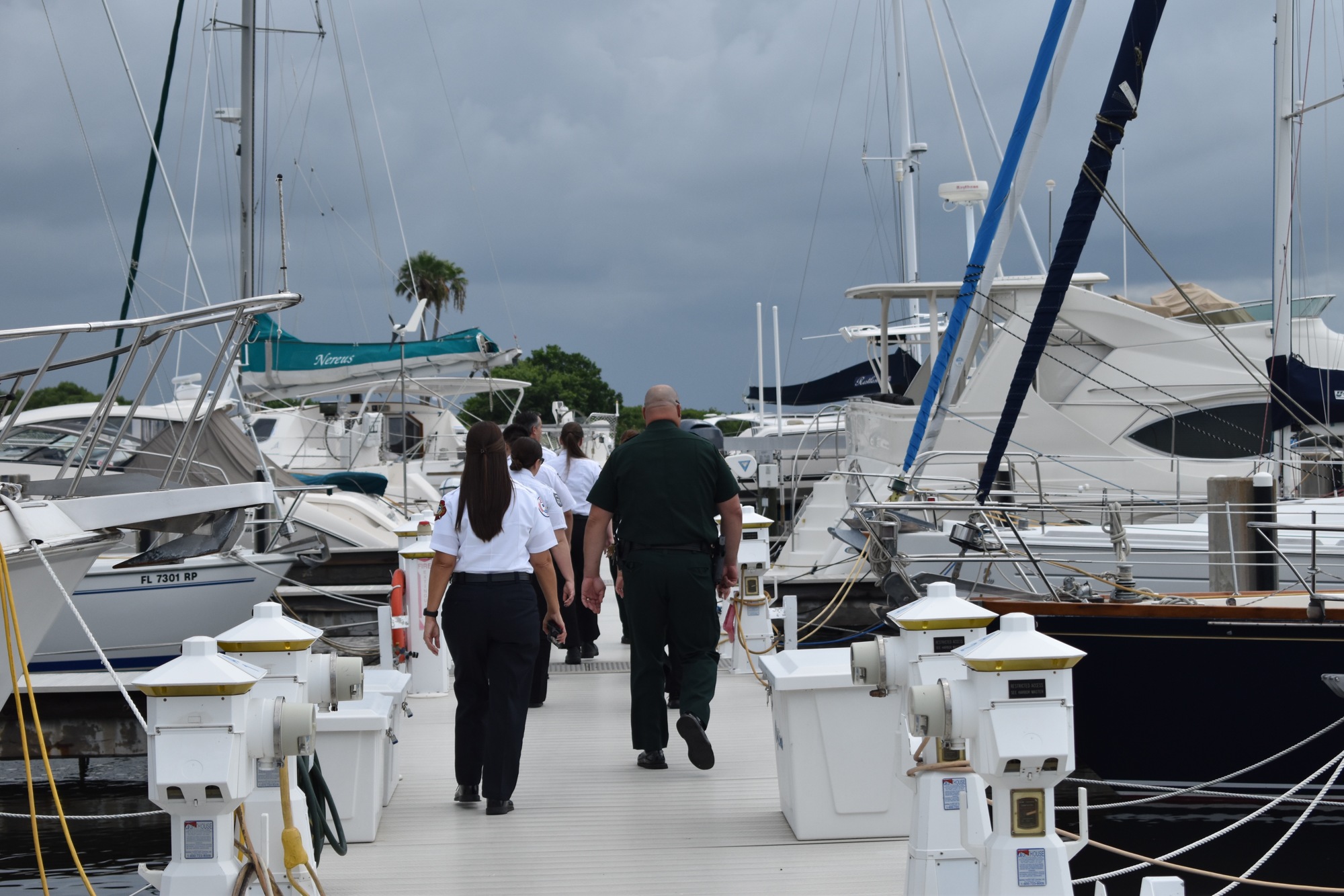 Dezzi and Adams took SEOB personnel to the Longboat Key Club Moorings, where the fire and police departments keep boats. 