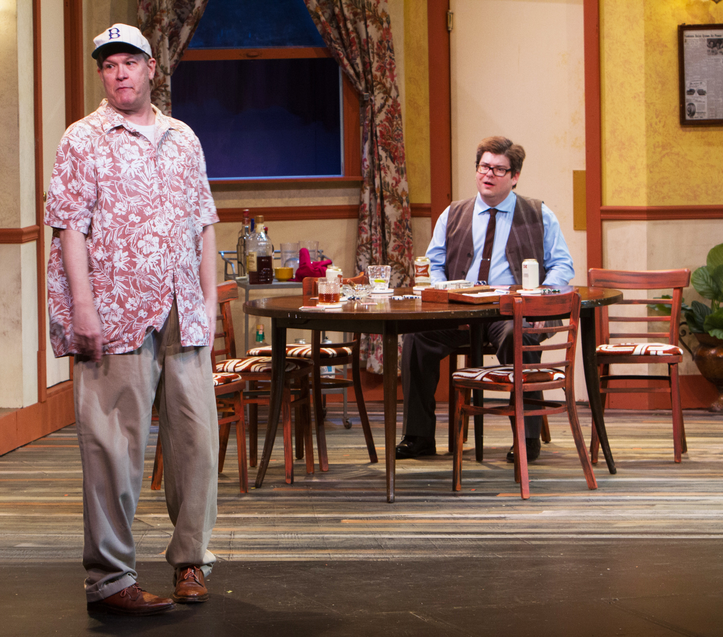Jim Floyd plays Oscar and Dylan Jones plays Felix in The Players  Centre for Performing Arts’ production of “The Odd Couple.” Photo by Don Daly Photo