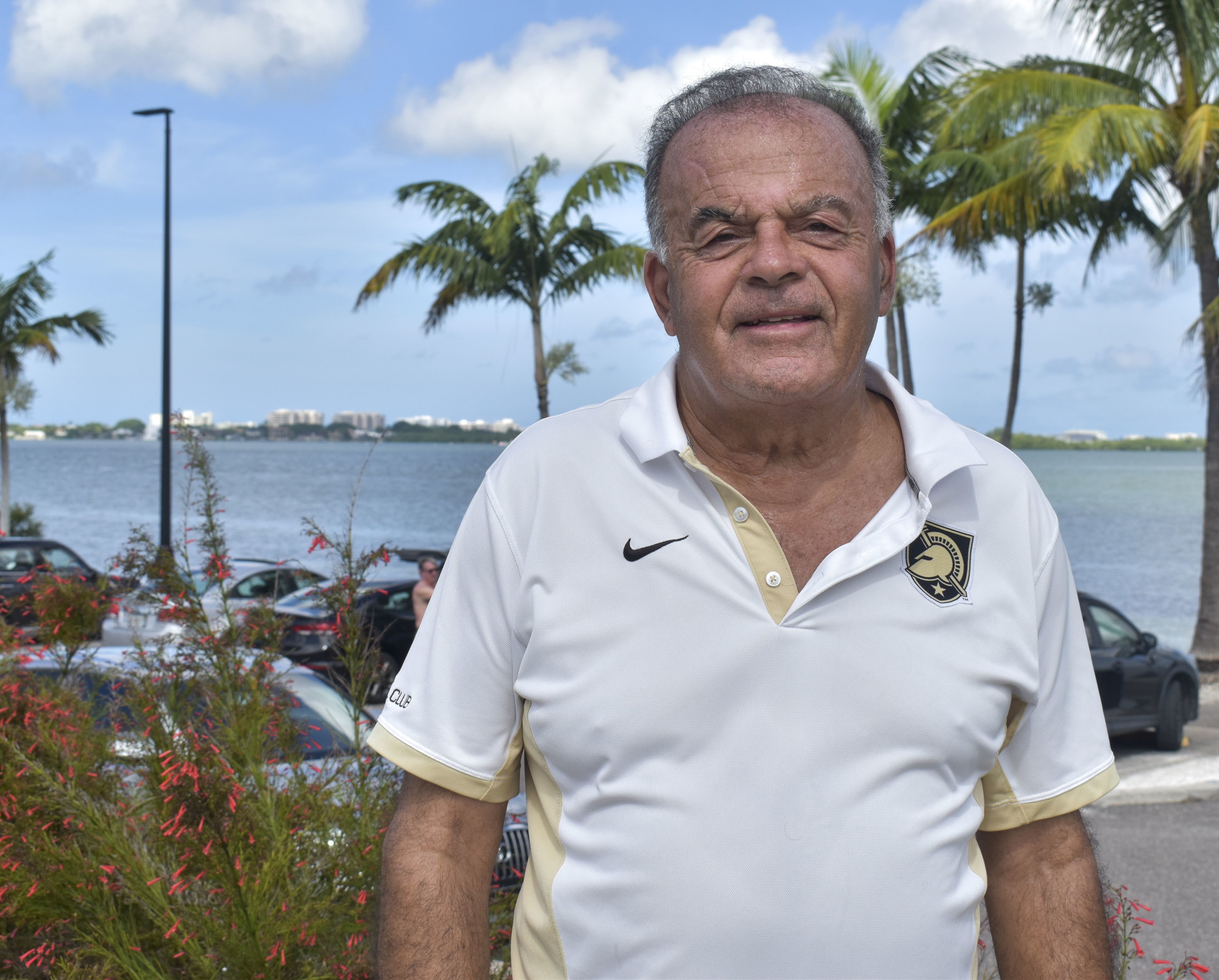 Working out on the Ringling Bridge is a therapeutic experience for Joseph Albano. 