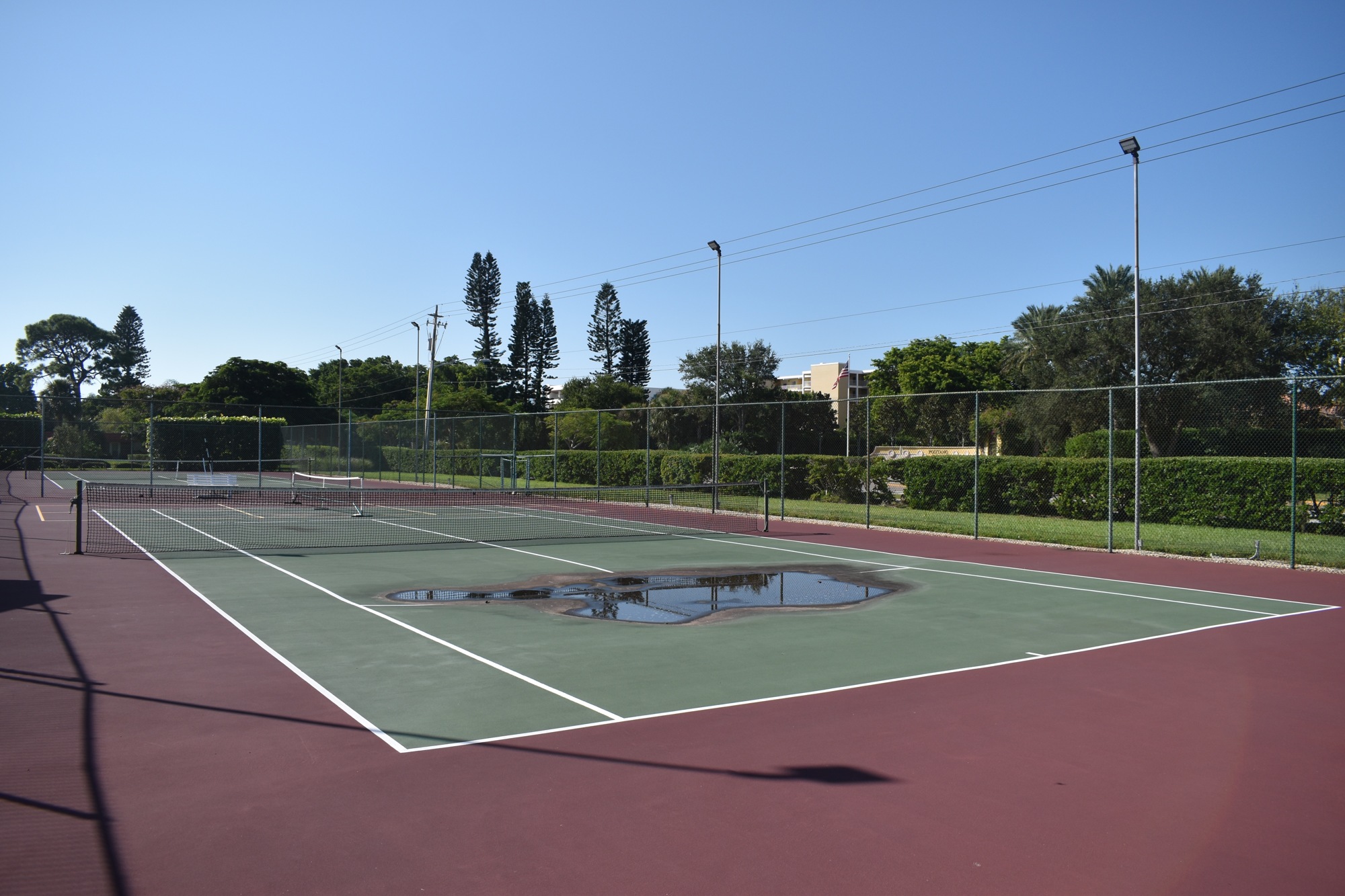 The Hideaway Bay tennis courts are currently in a relative state of disrepair.