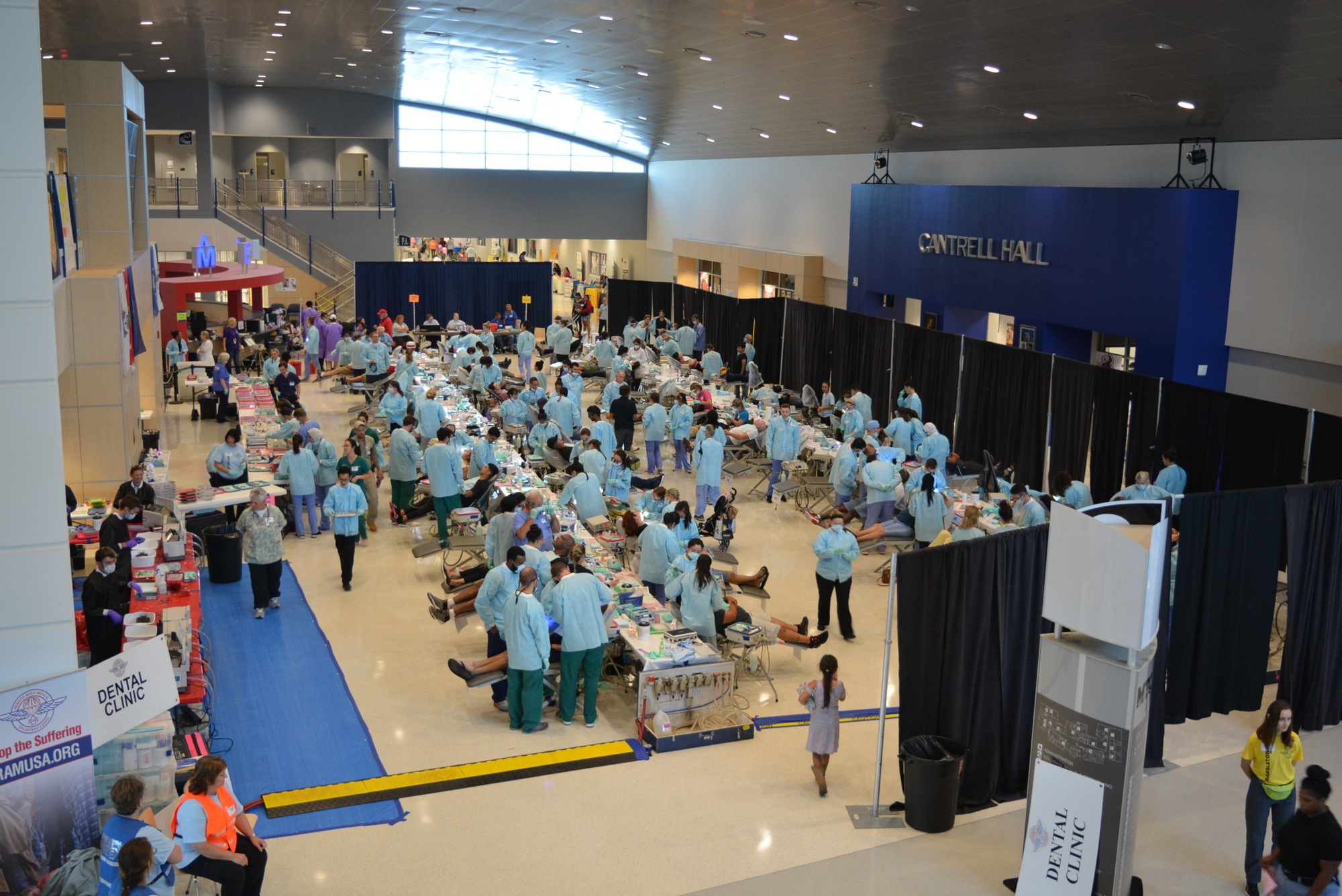 Sixty dental chairs were set up in the main area of Manatee Technical College for the Remote Area Medical event in Bradenton.