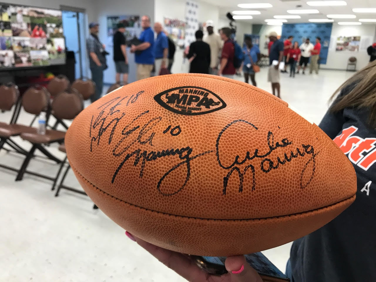 William's autographed football. Photo courtesy of Julie Klick.