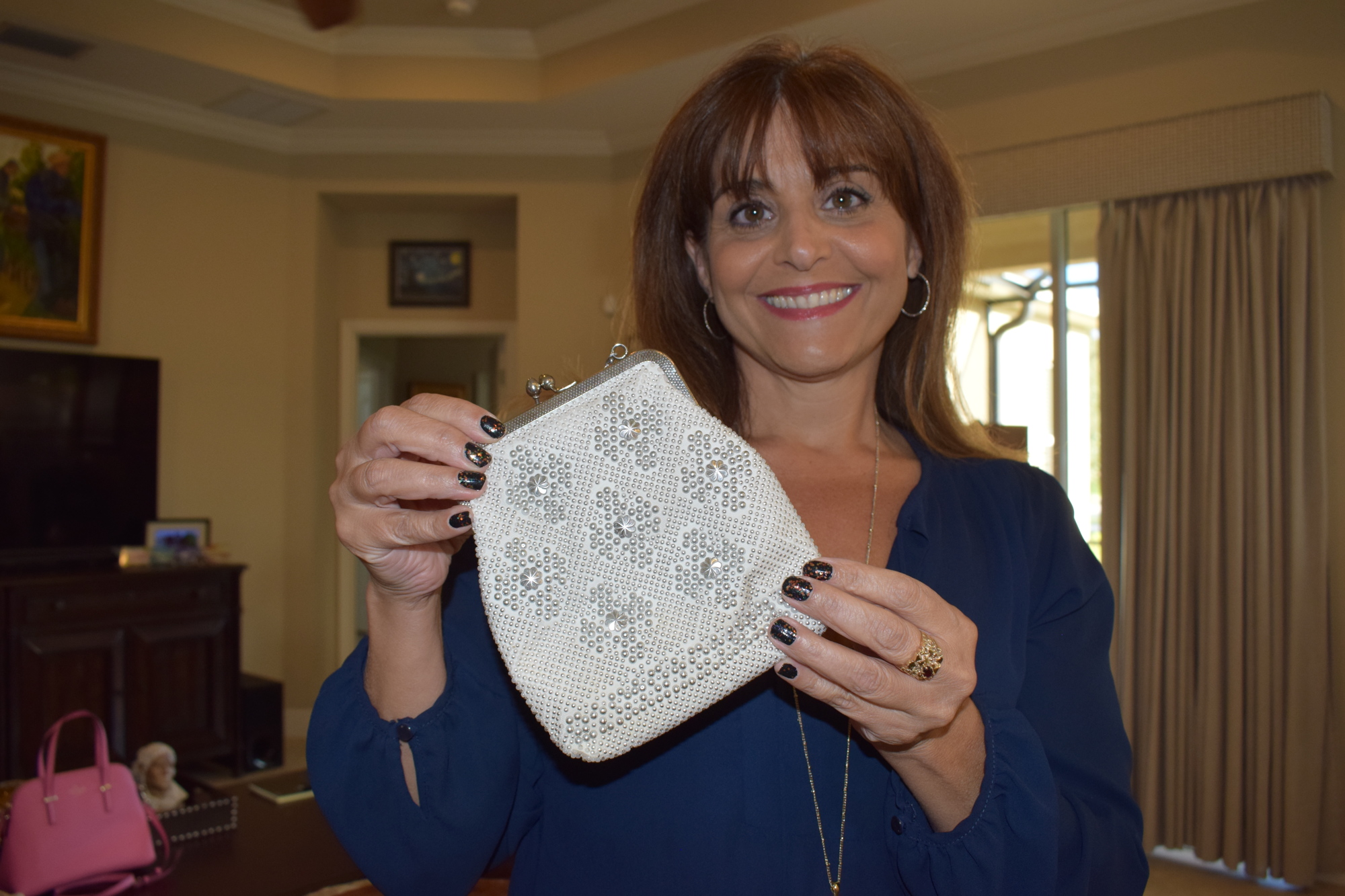 Graceann Frederico still has the bag her mother, Barbara Valente, carried at her wedding to Graceann's dad, Frank.
