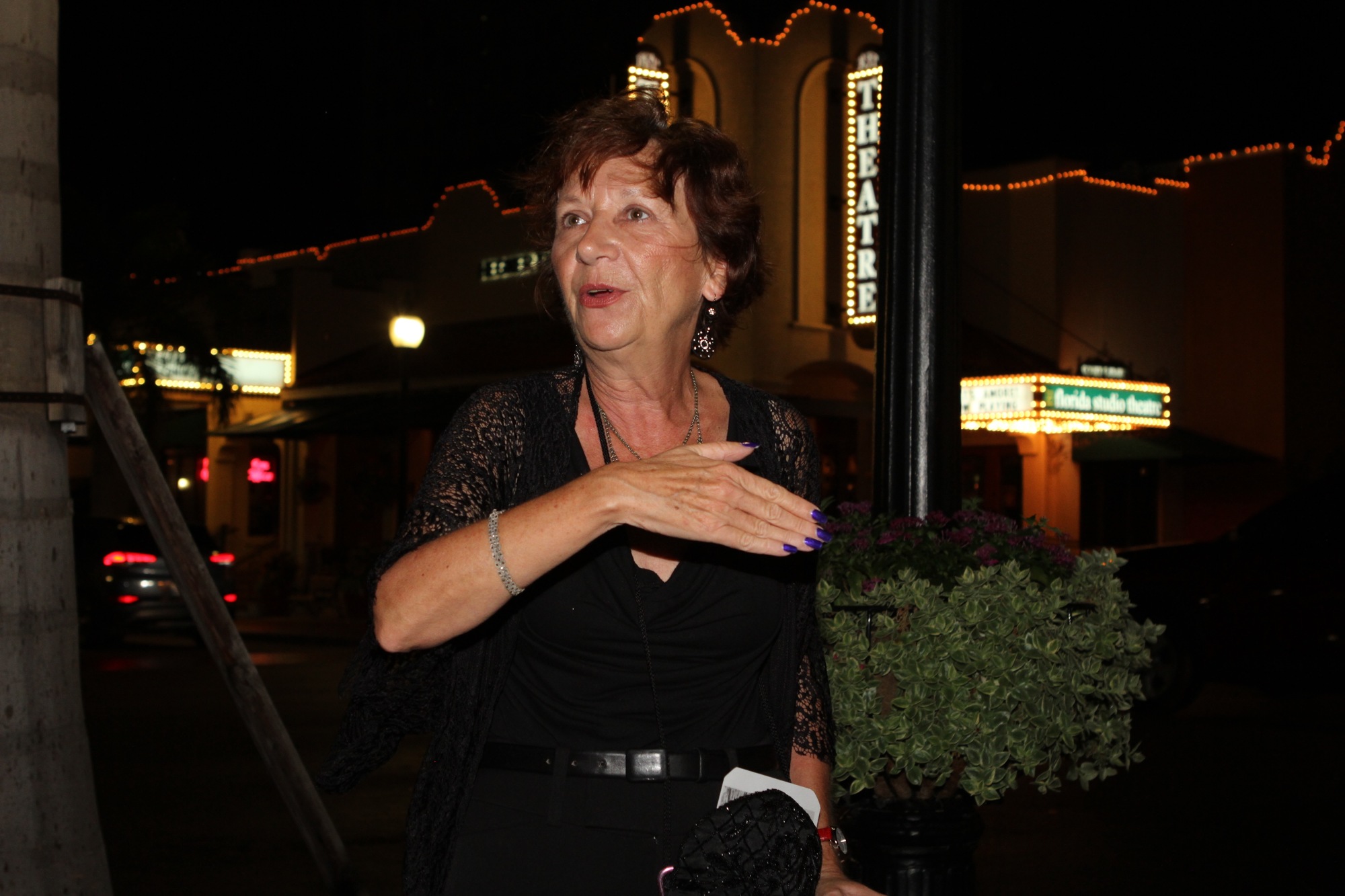 Maggie Deitsch leads audiences through Sarasota’s downtown theater district. 