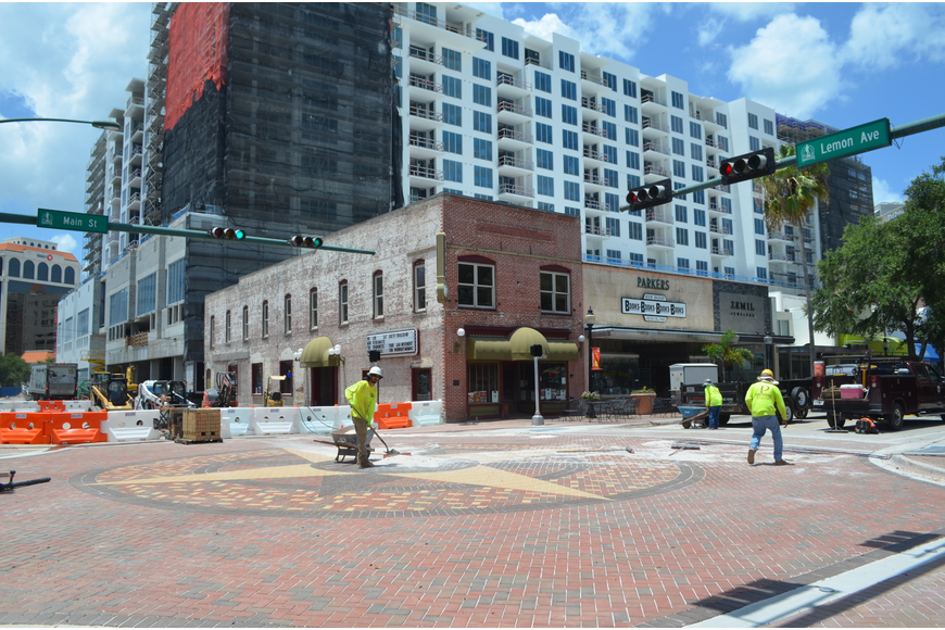 Crews completed work at Main Street and Lemon Avenue earlier this year. Since then, the city has also bricked the intersection of Lemon and State Street to the south.