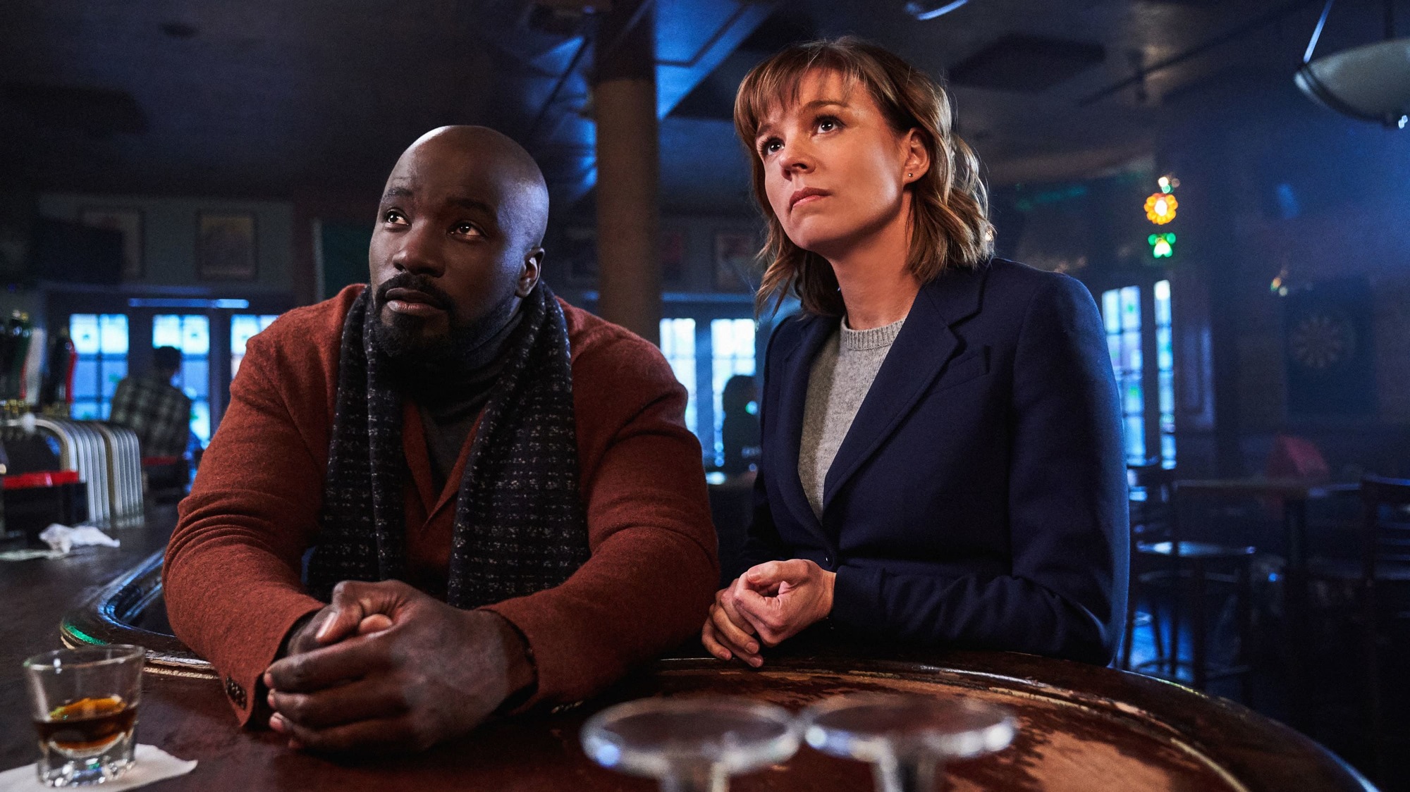 Mike Colter and Katja Herbers in 