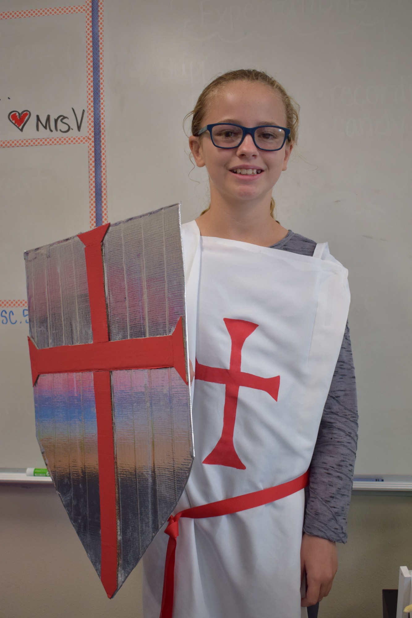 Payton Williams shows girls can do anything boys can through her presentation as Joan of Arc.