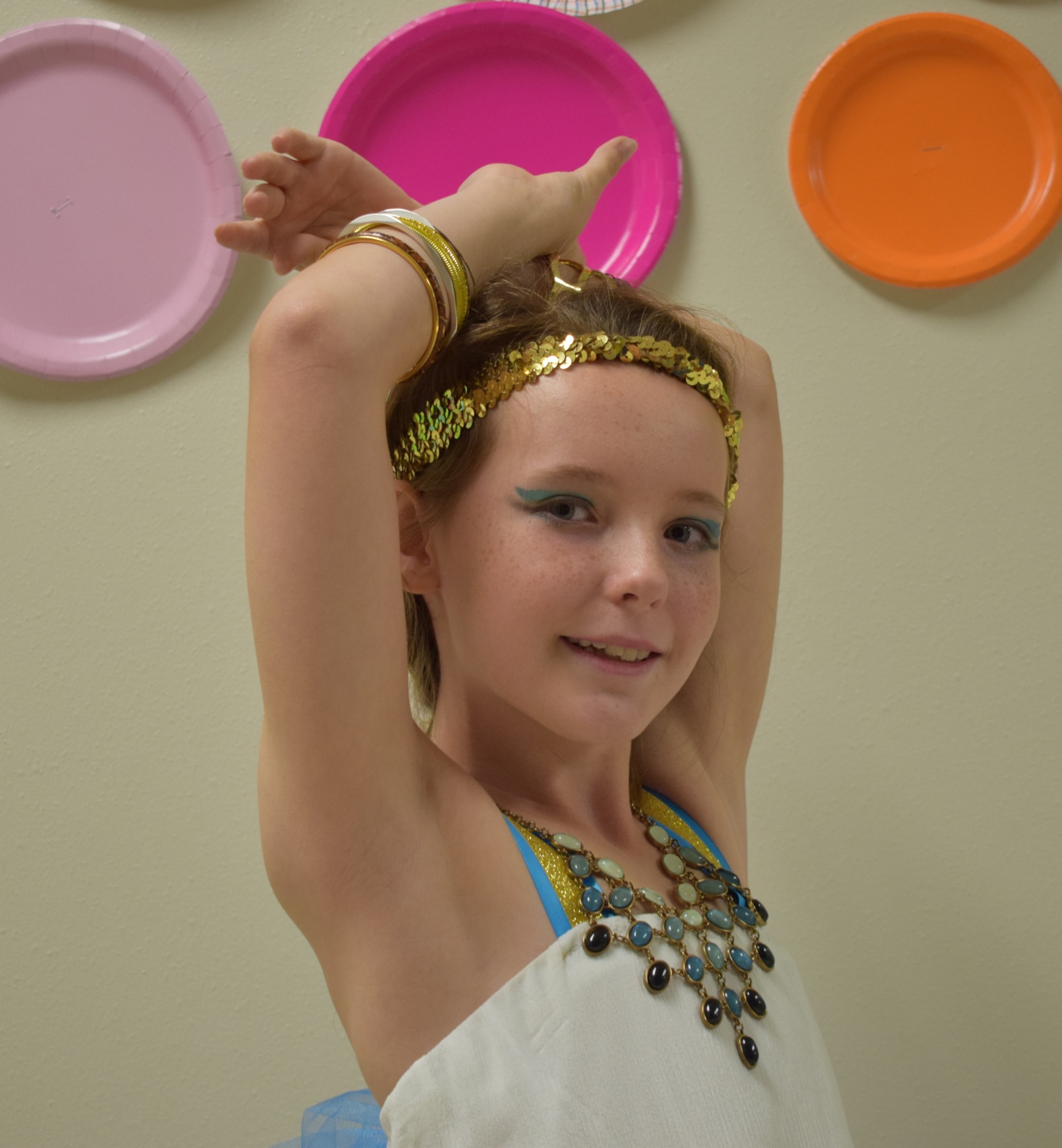 Natalie Brown enjoyed creating her Cleopatra outfit with her mom. The two founds items at Goodwill and sewed the outfit together.