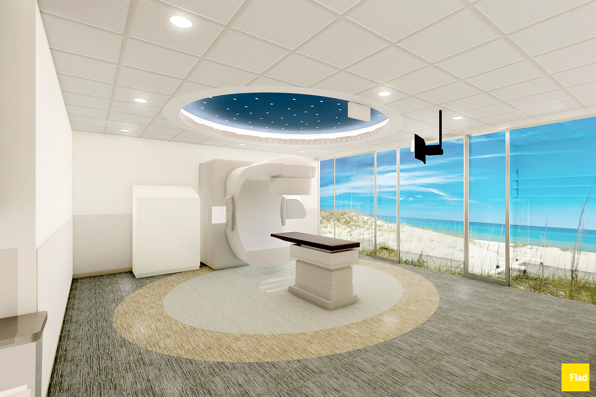 A rendering of what one of the linear accelerator vaults will look like upon its completion. Staff and patients signed one of the walls of the vault Thursday. (Courtesy of Sarasota Memorial Health Care System)