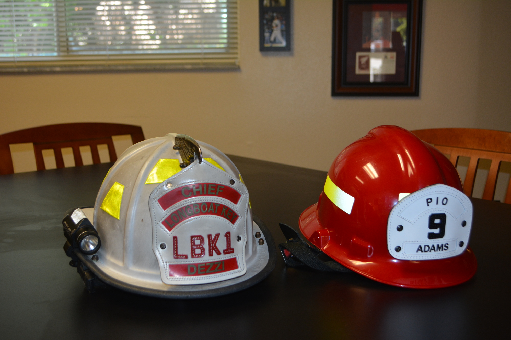 The Phenix helmet looks less traditional than the Longboat Key fire department's old helmets. It is also a pound and a half lighter.