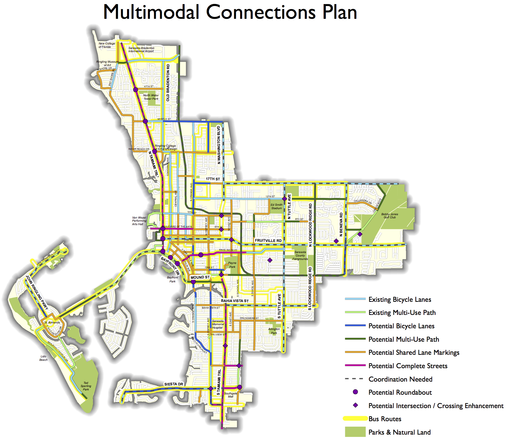 The city's adoption of a multimodal connections plan is designed to assist planning staff members as they seek funding for transportation projects. Image courtesy city of Sarasota.