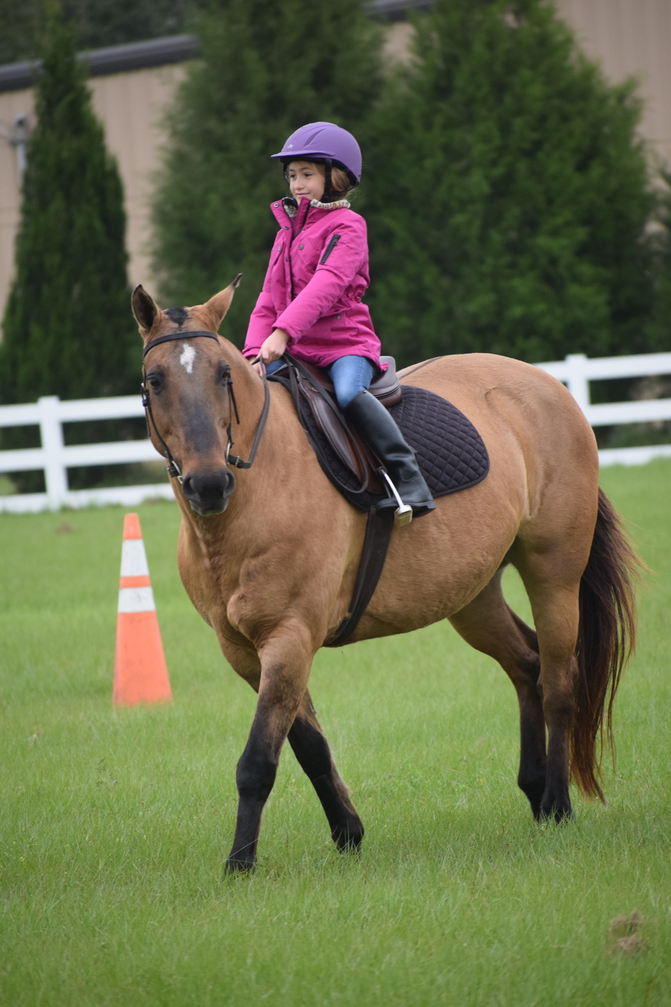 Gia Sines-Figliola enjoys her lesson with Jaymie Klauber.