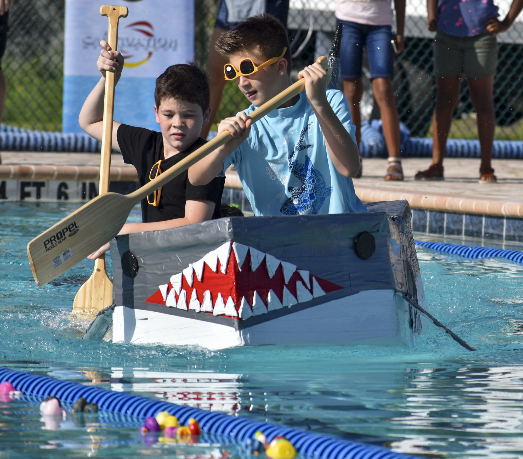 Cardboard, water and paddles added up to another round of annual fun at the third annual Rock the Boat Regatta 