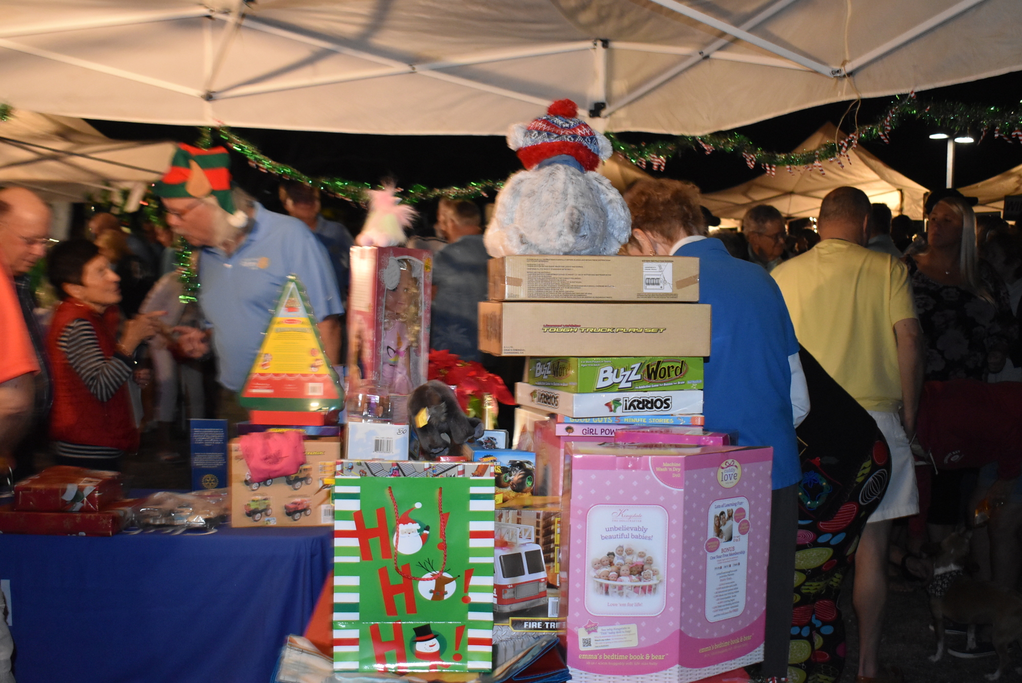 The Rotary Club of Longboat Key's mountain of toys to be donated.