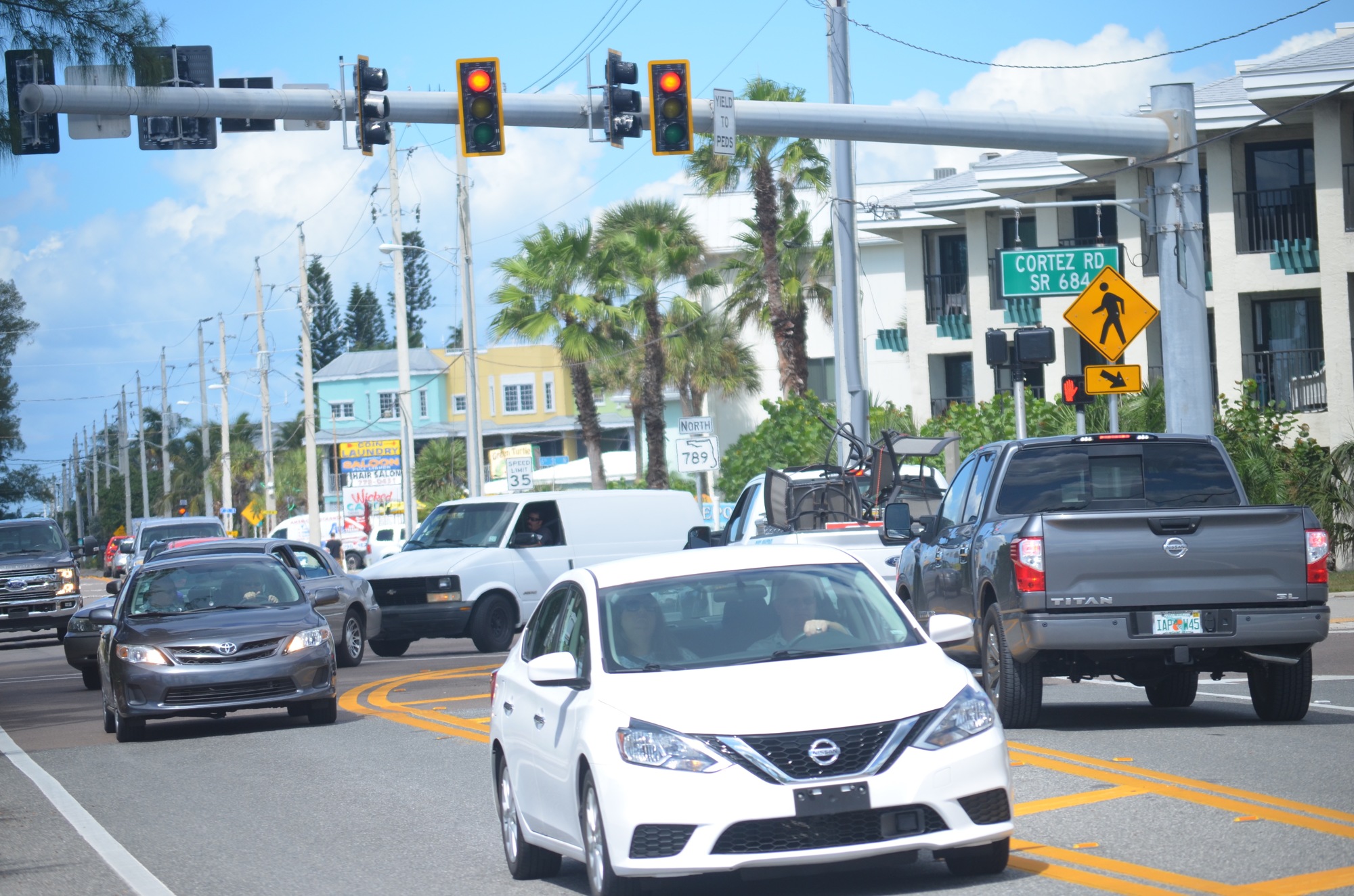 Gulf Drive and Cortez Road is frequently mentioned as a bottleneck for barrier island traffic.