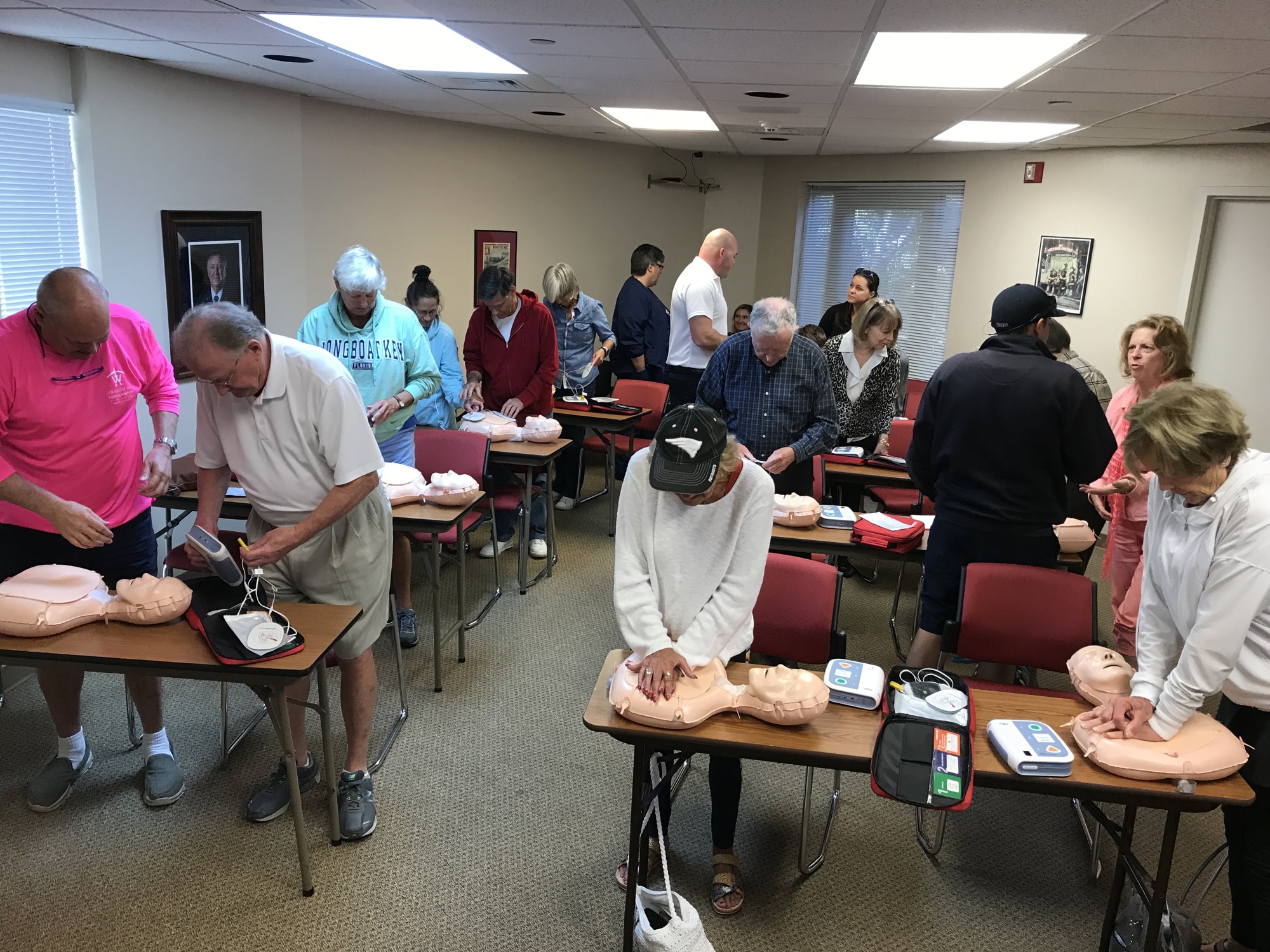 A CPR training session held by the Longboat Key Fire Rescue Department. (Courtesy of the Longboat Key Fire Rescue Department)
