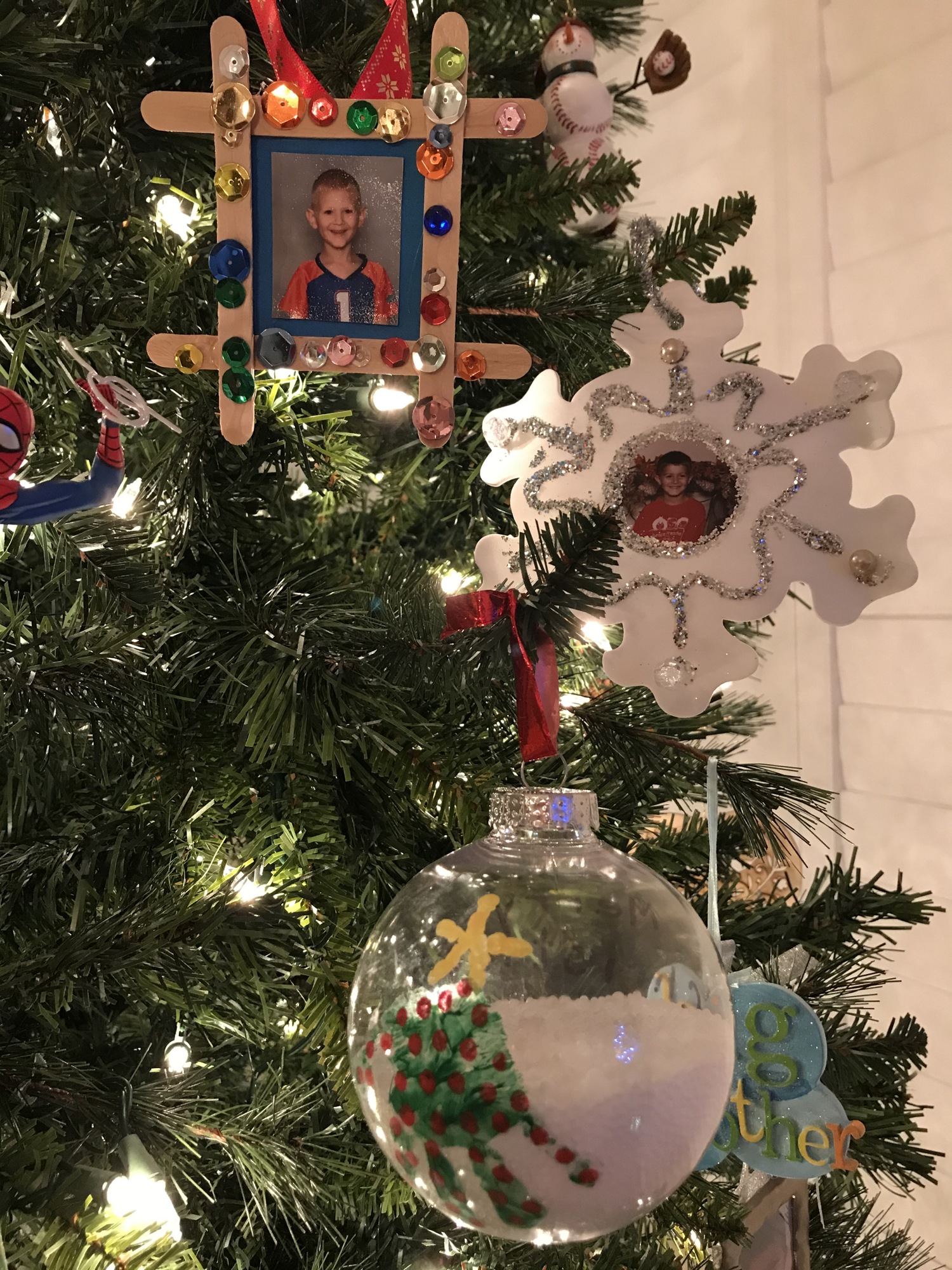 Handmade ornaments from Tina Adams' family. 