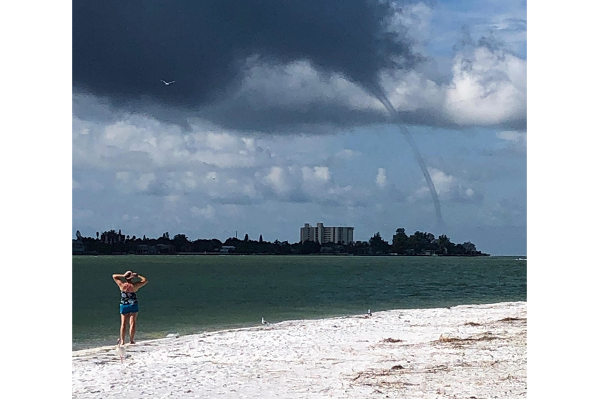 A beach visitor on South Lido Key photographed the waterspout off Siesta Key.