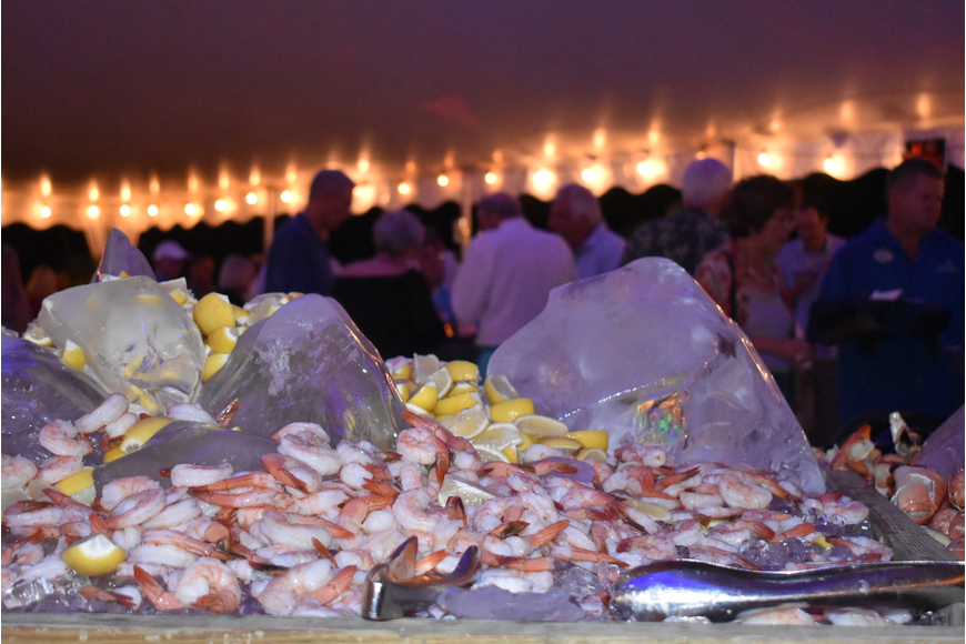 A mountain of seafood takes center stage at the 2019 Bacchus on the Beach.