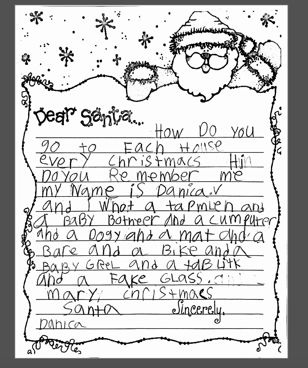 Danica's letter