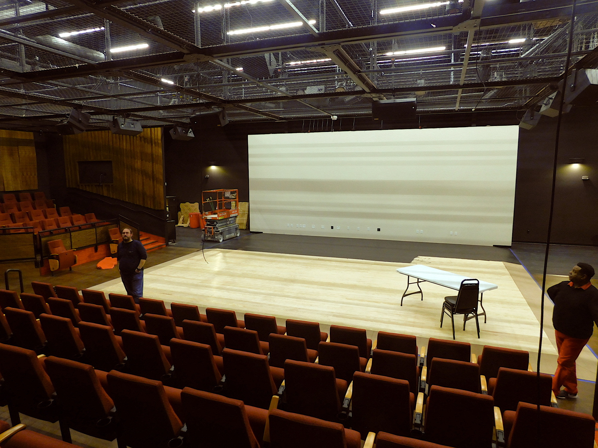 Final preparations are made on WBTT's new theater, the last part part of an $8 million refurbishing project.