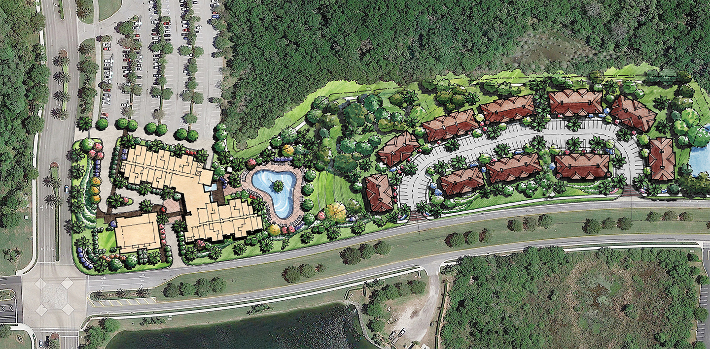 Rule, Joy, Trammell and Rubio architects of Atlanta did renderings of how the lodge and villas could be situated.