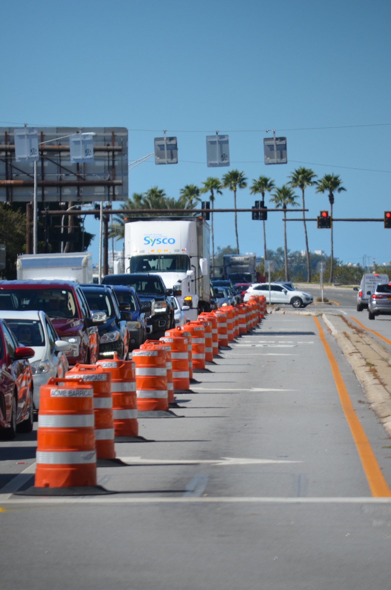 Leaders point to the temporary closure of a left turn lane at U.S. 41 and Gulfstream Avenue as a source for some of the traffic congestion.