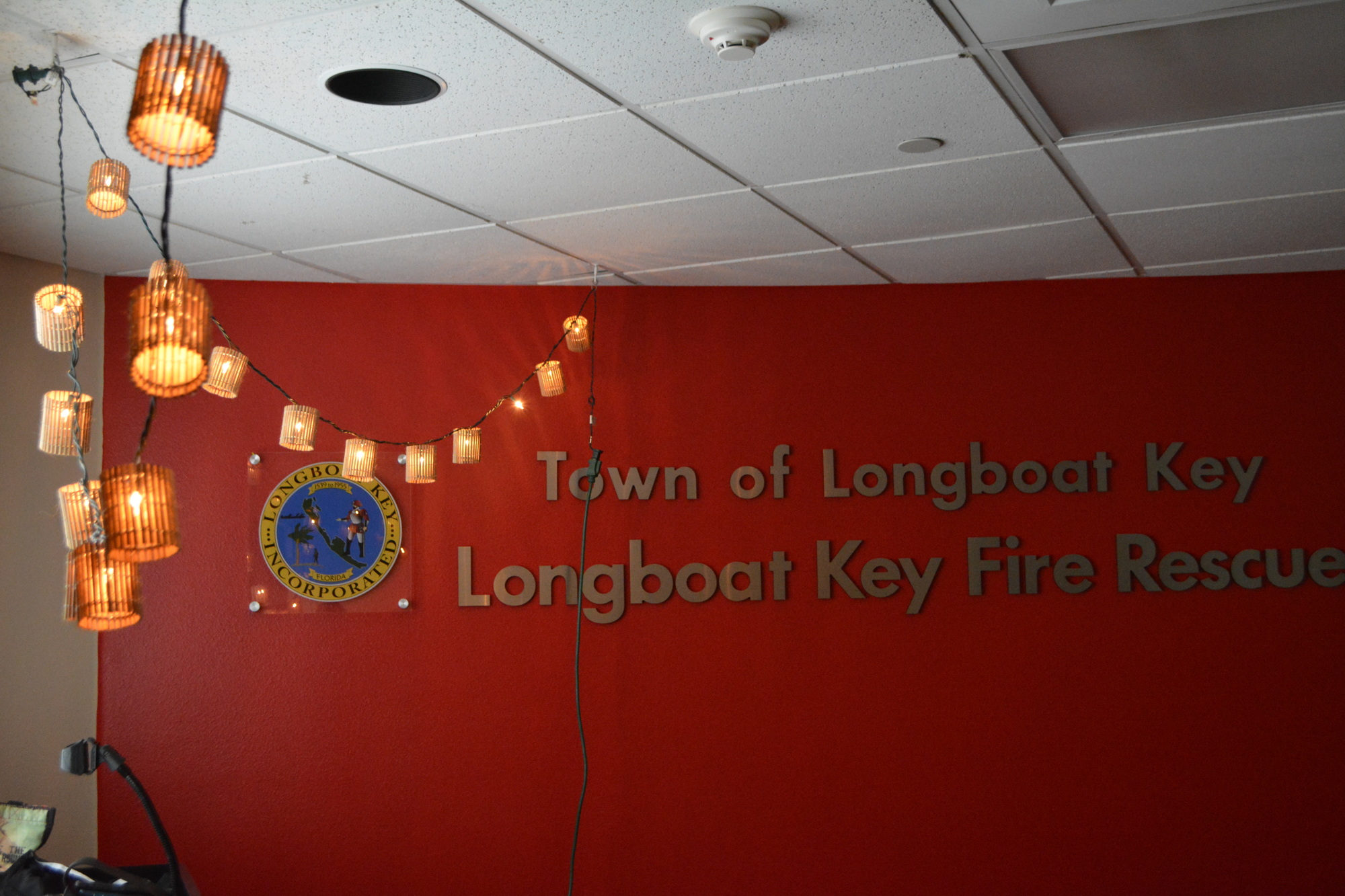 A room at the Longboat Key north fire station is transformed into a dimly lit yoga studio Jan. 30.
