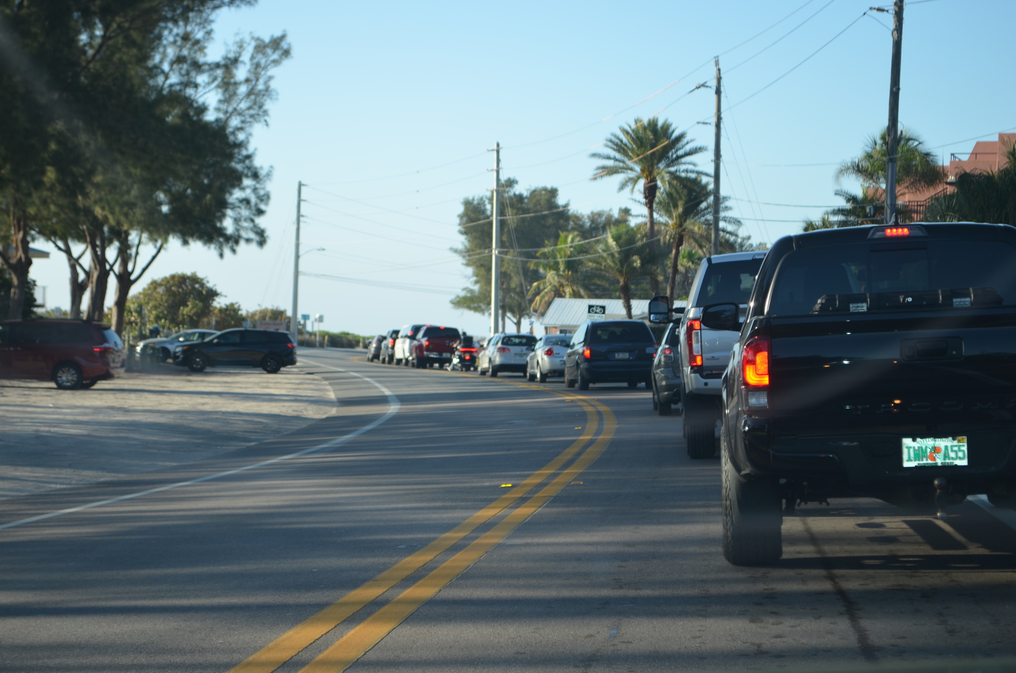 Brake lights along the way, just south of Cortez Road. 5:03 pm