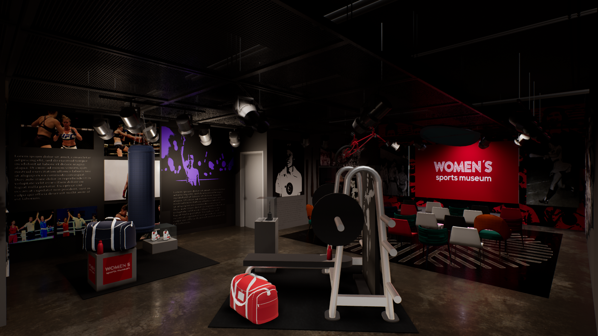 In addition to standard exhibits, the Women’s Sports Museum preview center will include interactive experiences and space for events, presentations and speakers.
