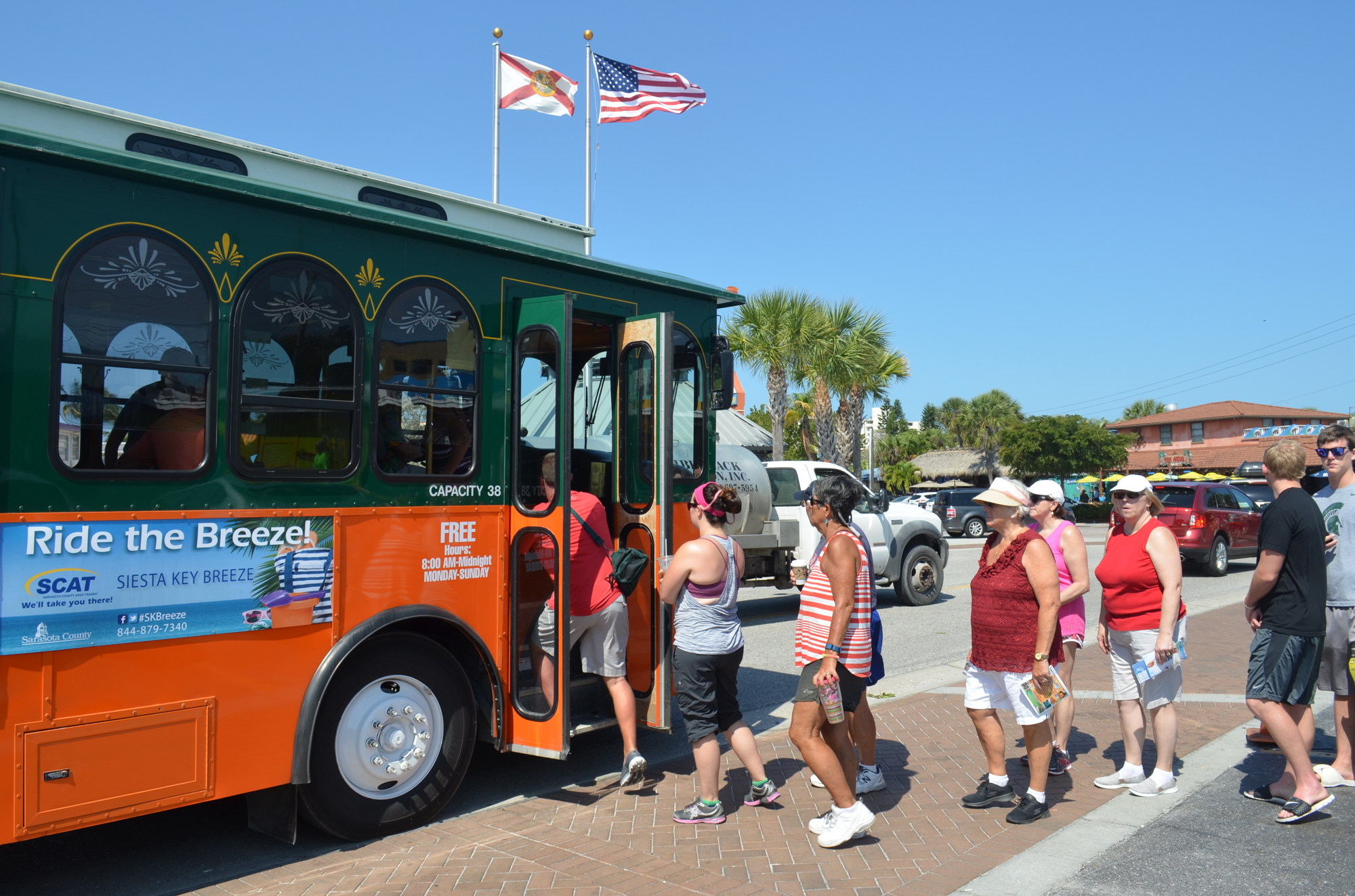 The Sarasota in Motion project team cited the Siesta Key Breeze trolley as a potential model the city could emulate as it considers options for public transit improvements.
