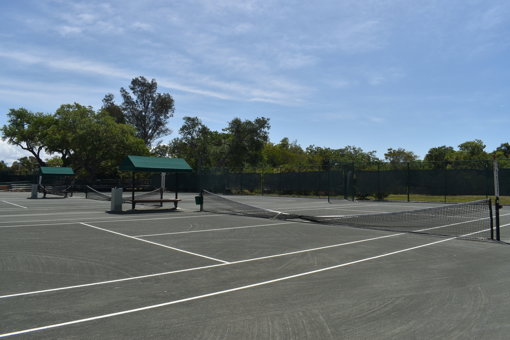 Courts sit unused at the Longboat Key Tennis Center. The facility closed Sunday amid concerns about COVID-19.