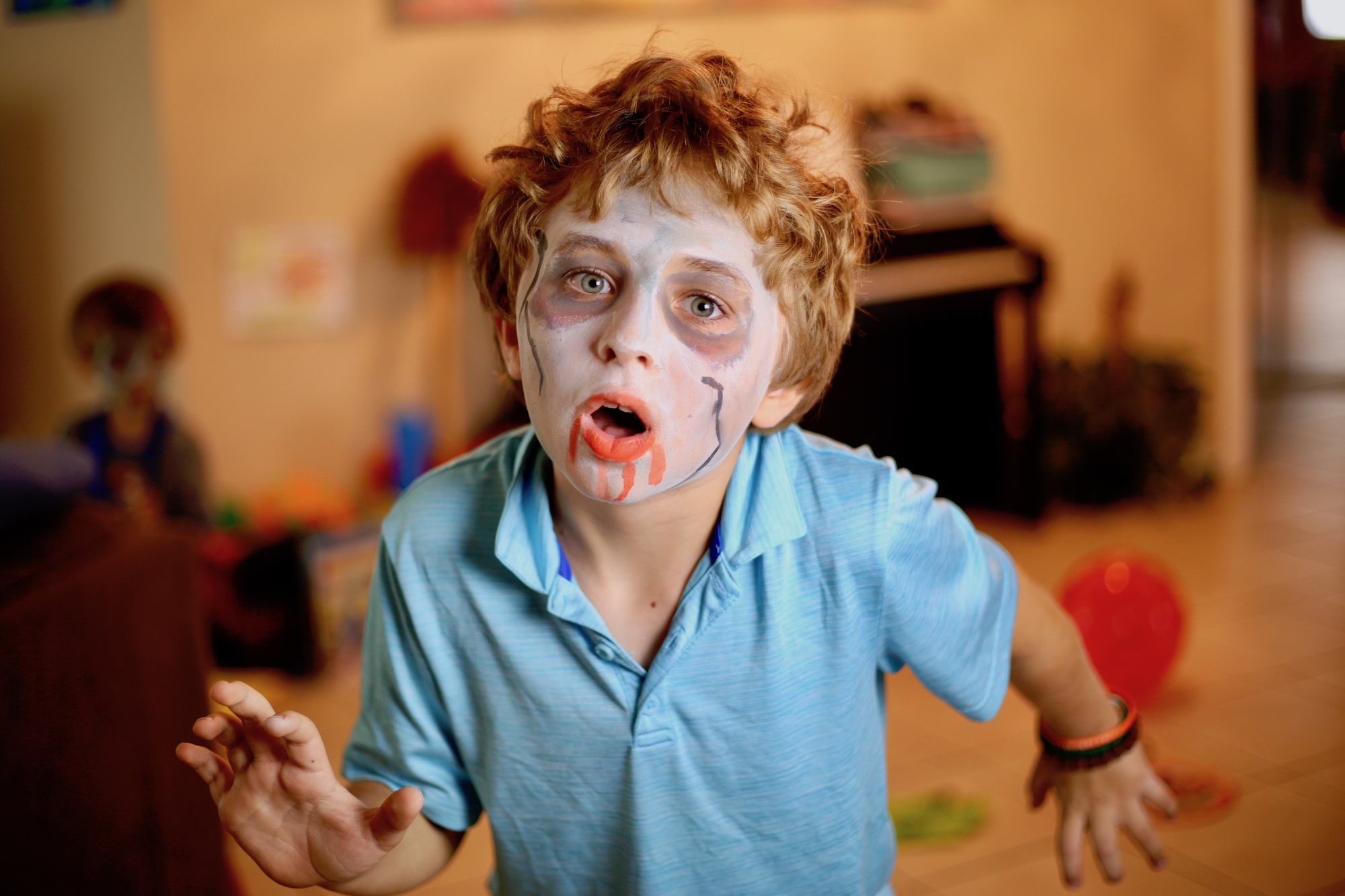 Felix Ratner designed the zombie makeup for him and his brother, Alfie. It's part ofthe creative fun kids can have shooting their scenes. (Photos courtesy of Paul Ratner)