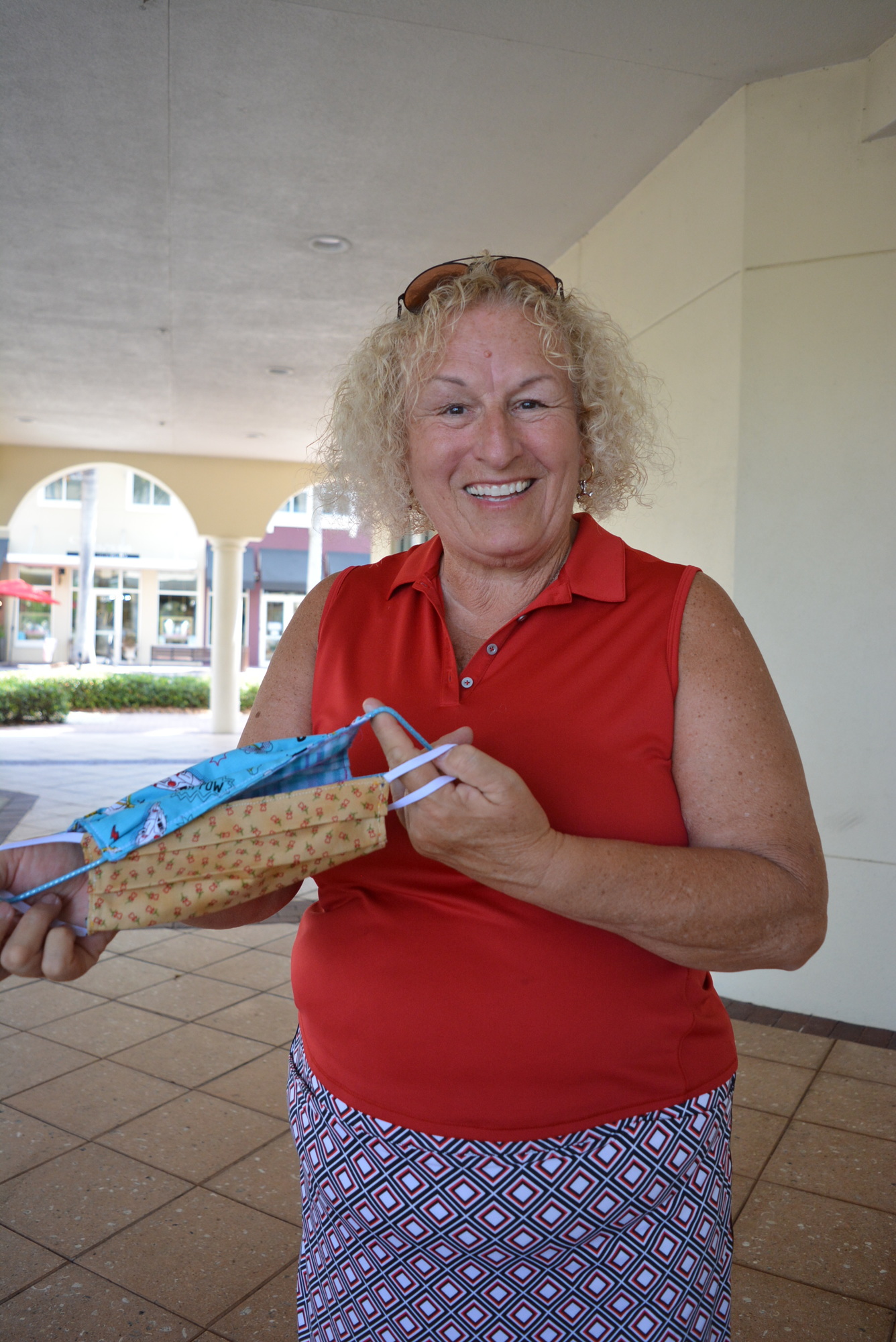 Del Webb at Lakewood Ranch's Carrie Mueller is using a simple pattern to create masks for healthcare providers with Tidewell Hospice. She's coordinating with about 15 other sewers in Lakewood Ranch.