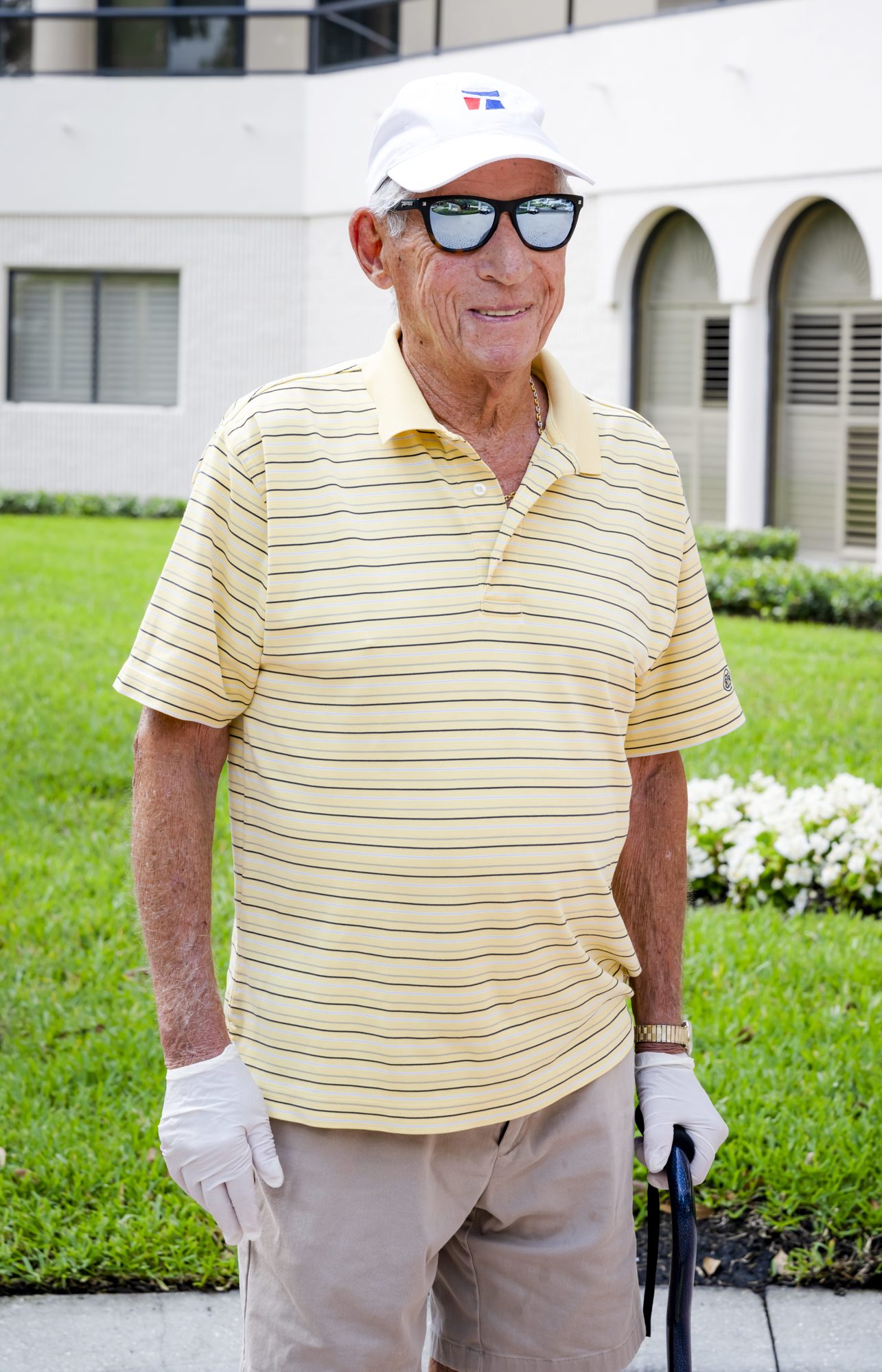 Longboat Key resident Harold Ronson was photographed in front of his house on his 94th birthday. Courtesy photo.