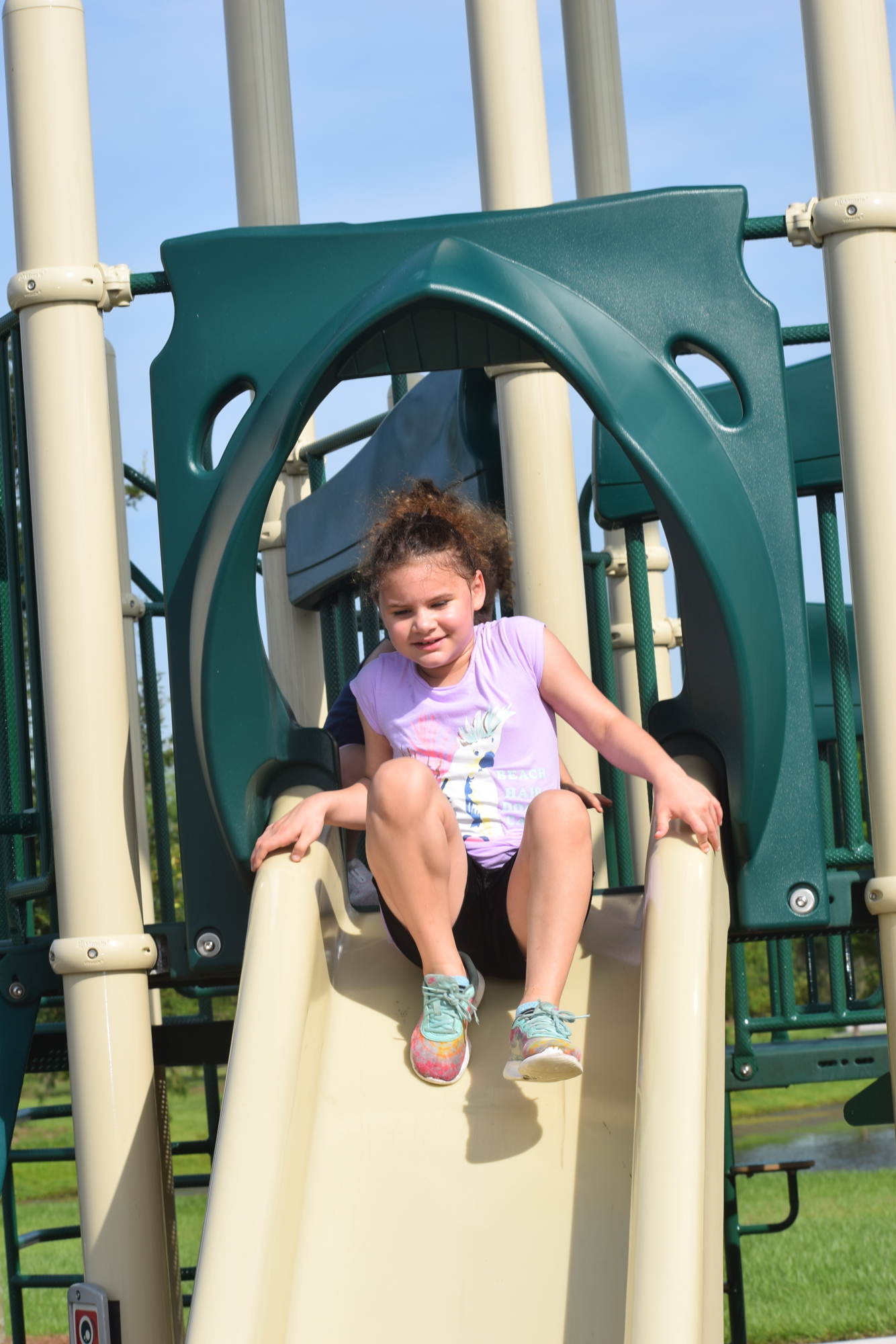 Adalaye Ballard, 7, enjoys the slide at Bob Gardner Park in Lakewood Ranch.