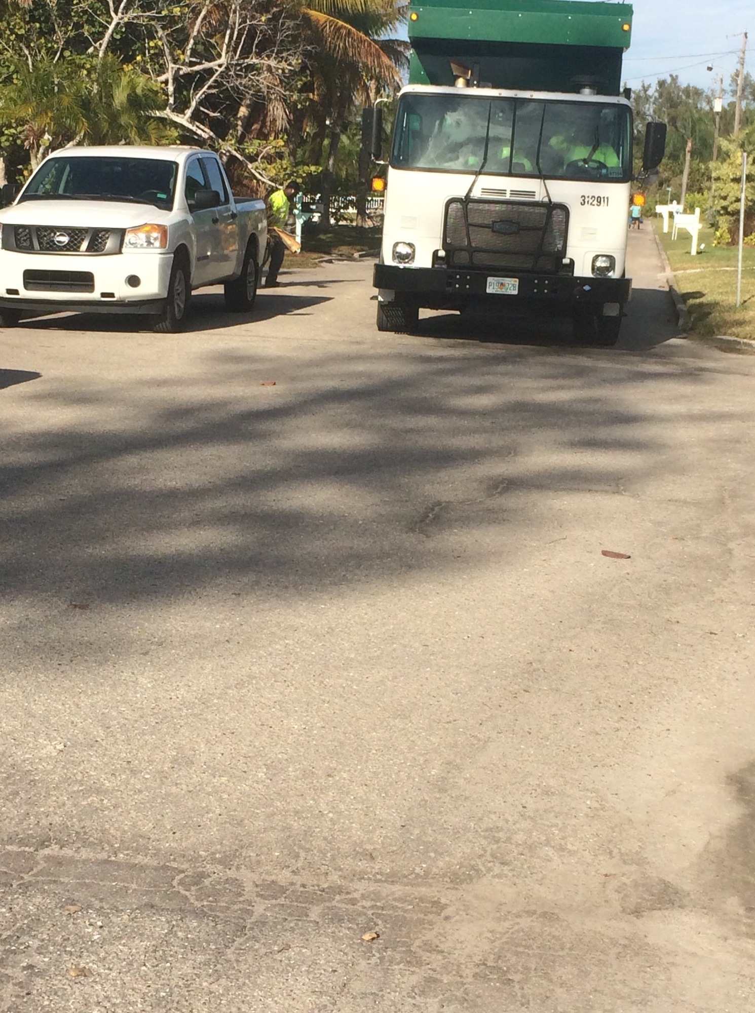 The Villages' overcrowded street parking sometimes makes it difficult for garbage services to access residents' trash. Photo courtesy of Carla Rowan.