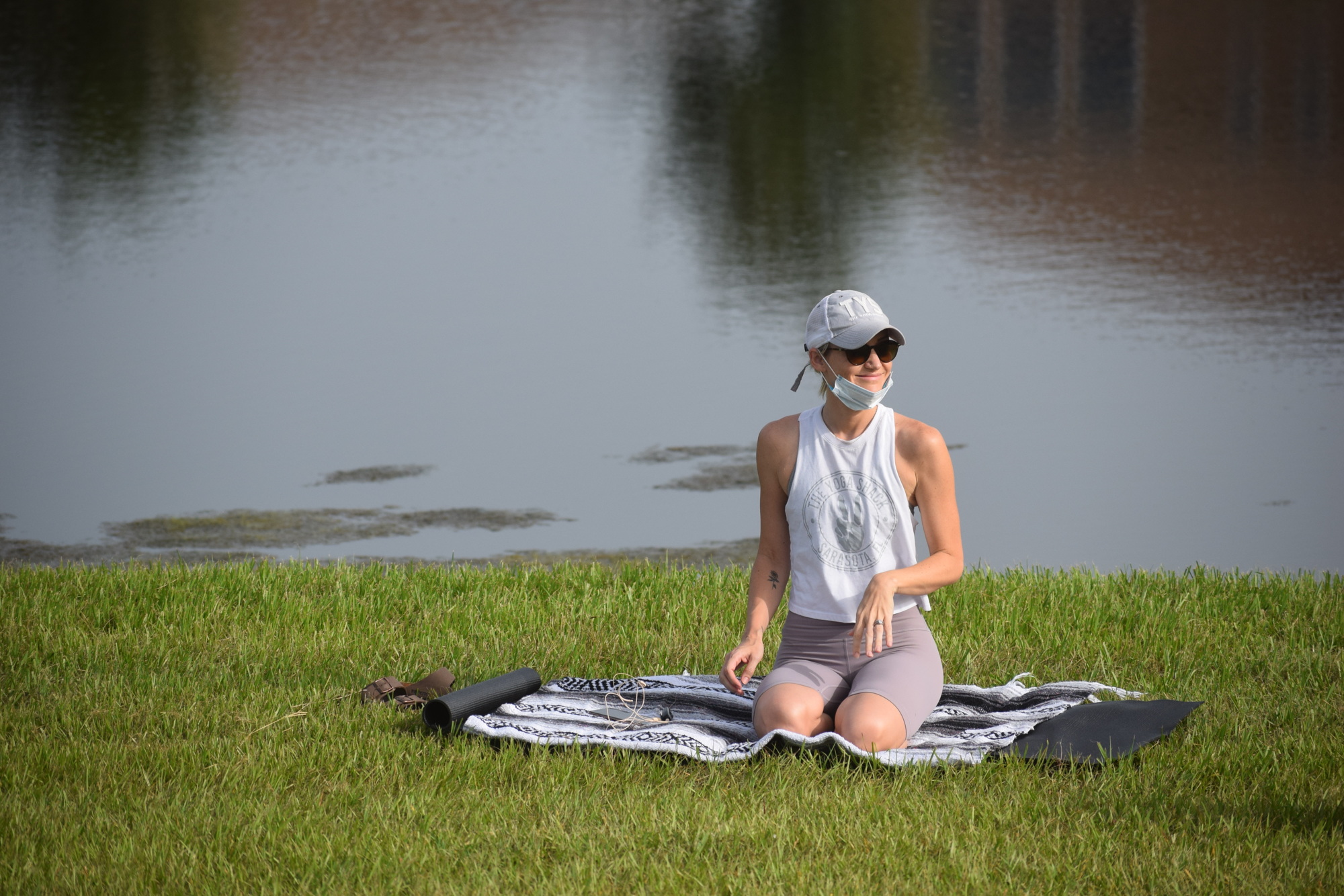 Yoga Shack owner Courtenay Smith says those who have participated in the Yoga at the Park have been respectful and have been doing their part to remain safe.