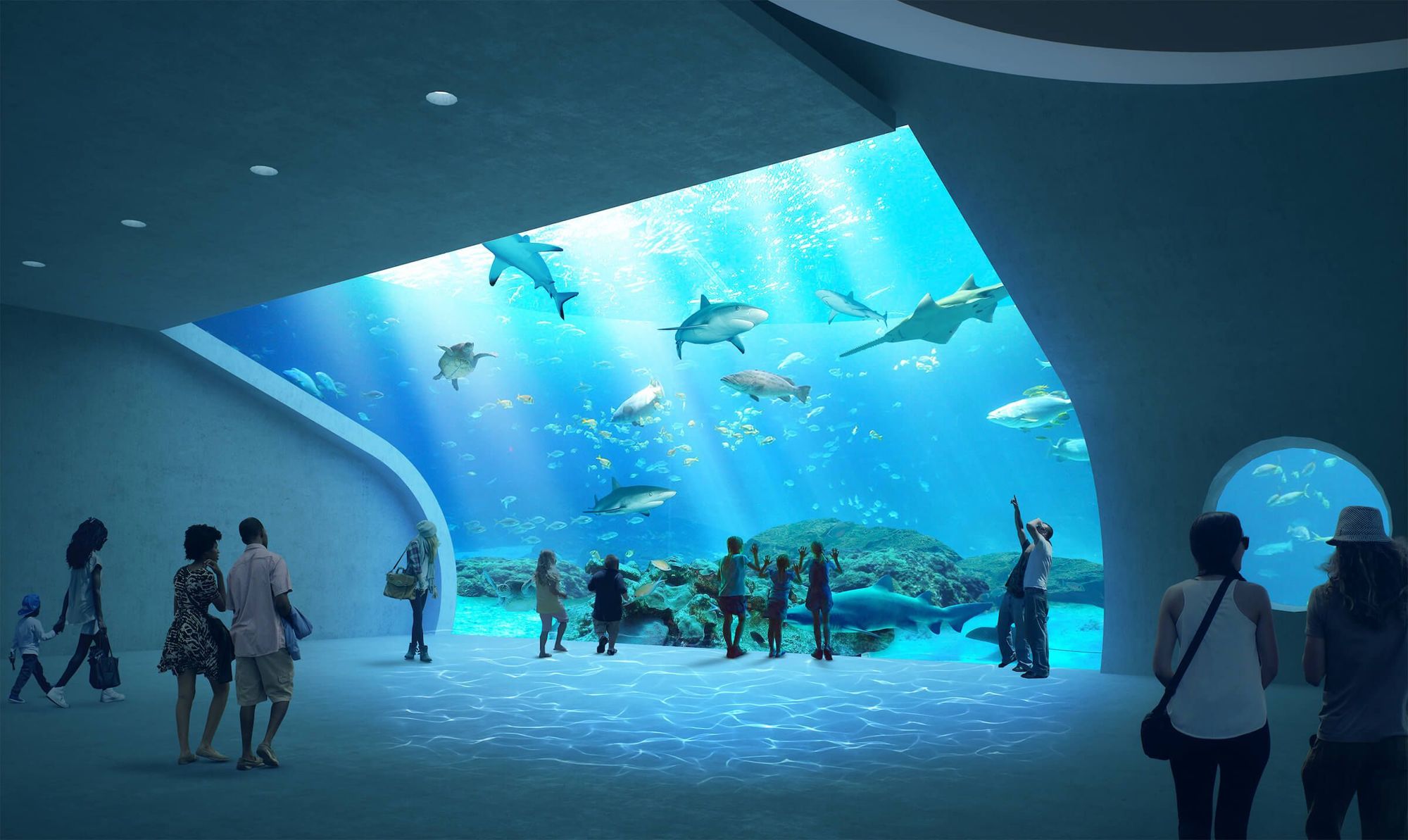 The aquarium will have more than 1 million gallons of ocean habitat.