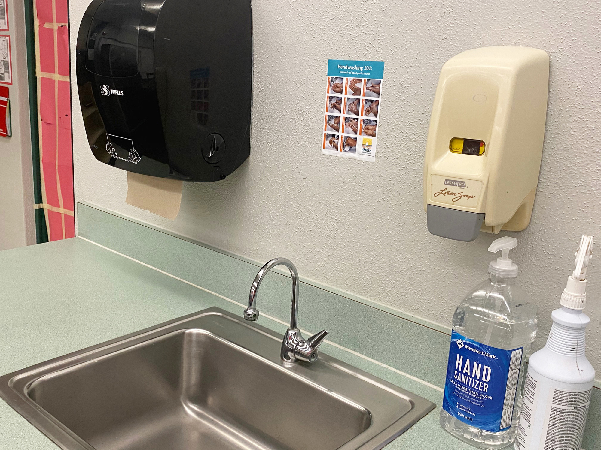 Classrooms are equipped with hand washing stations that have hand soap, paper towels and hand sanitizer. Courtesy photo.