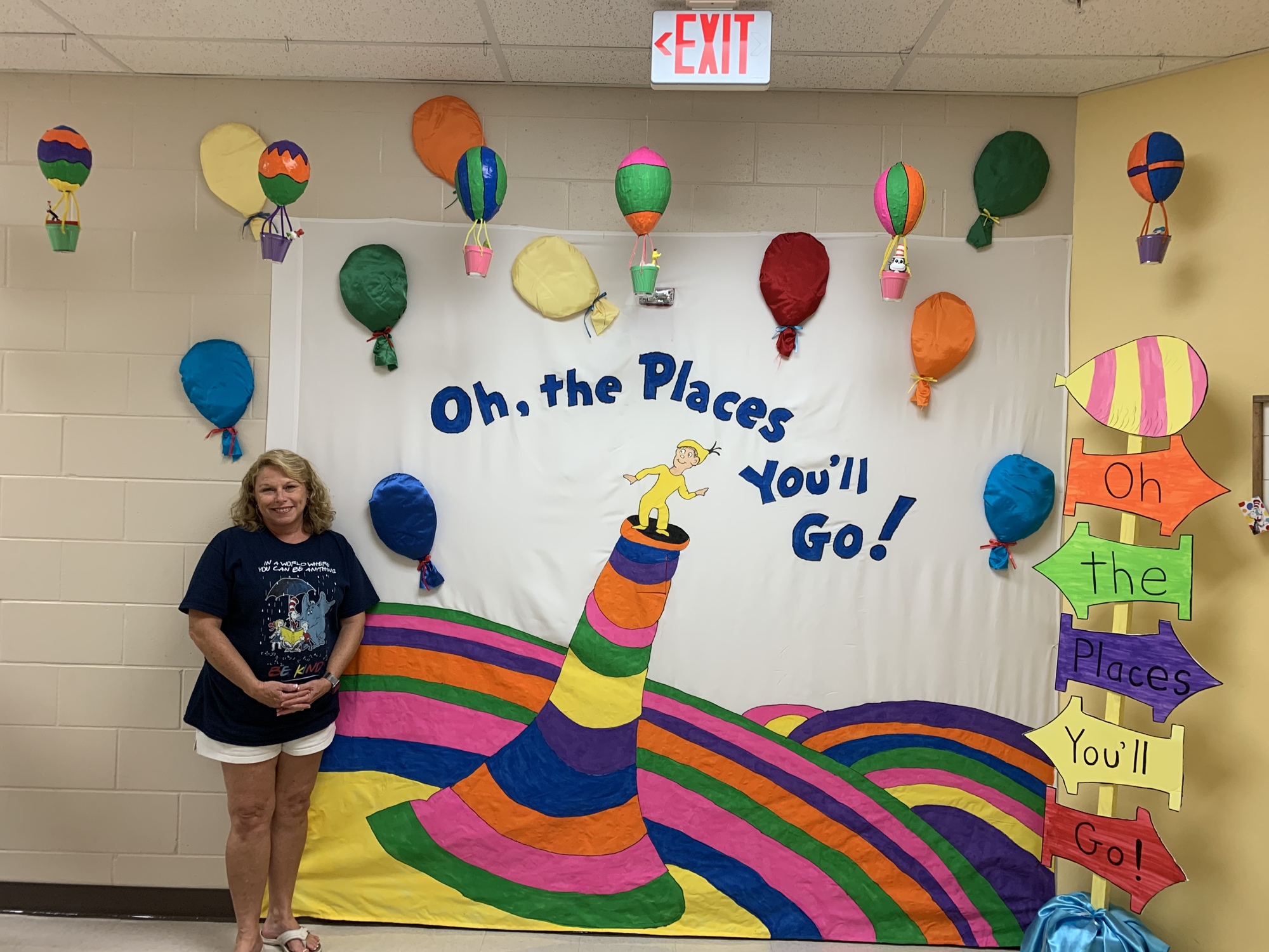 Peggy Turner, a kindergarten teacher at Robert E. Willis Elementary School, invites her students to see the places they'll go with her Dr. Seuss themed classroom decorations. Courtesy photo.