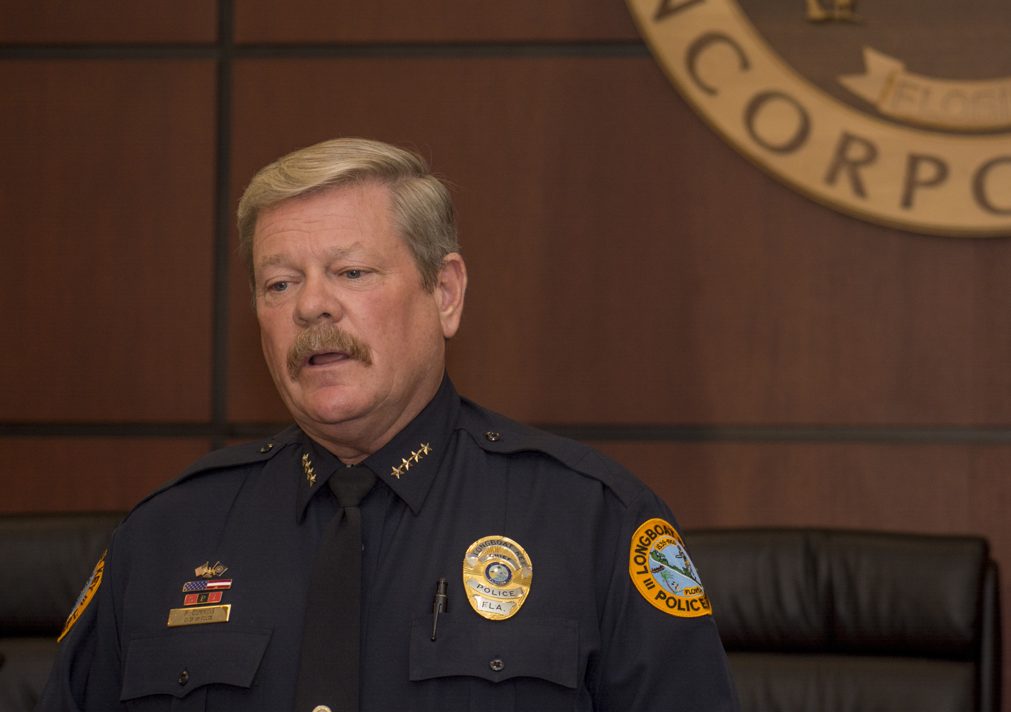 Longboat Key Police Chief Pete Cumming has served as the town's police chief since 2012. In 2008, he was recruited to join Longboat Key's Police Department as a captain under then-Chief Al Hogle.