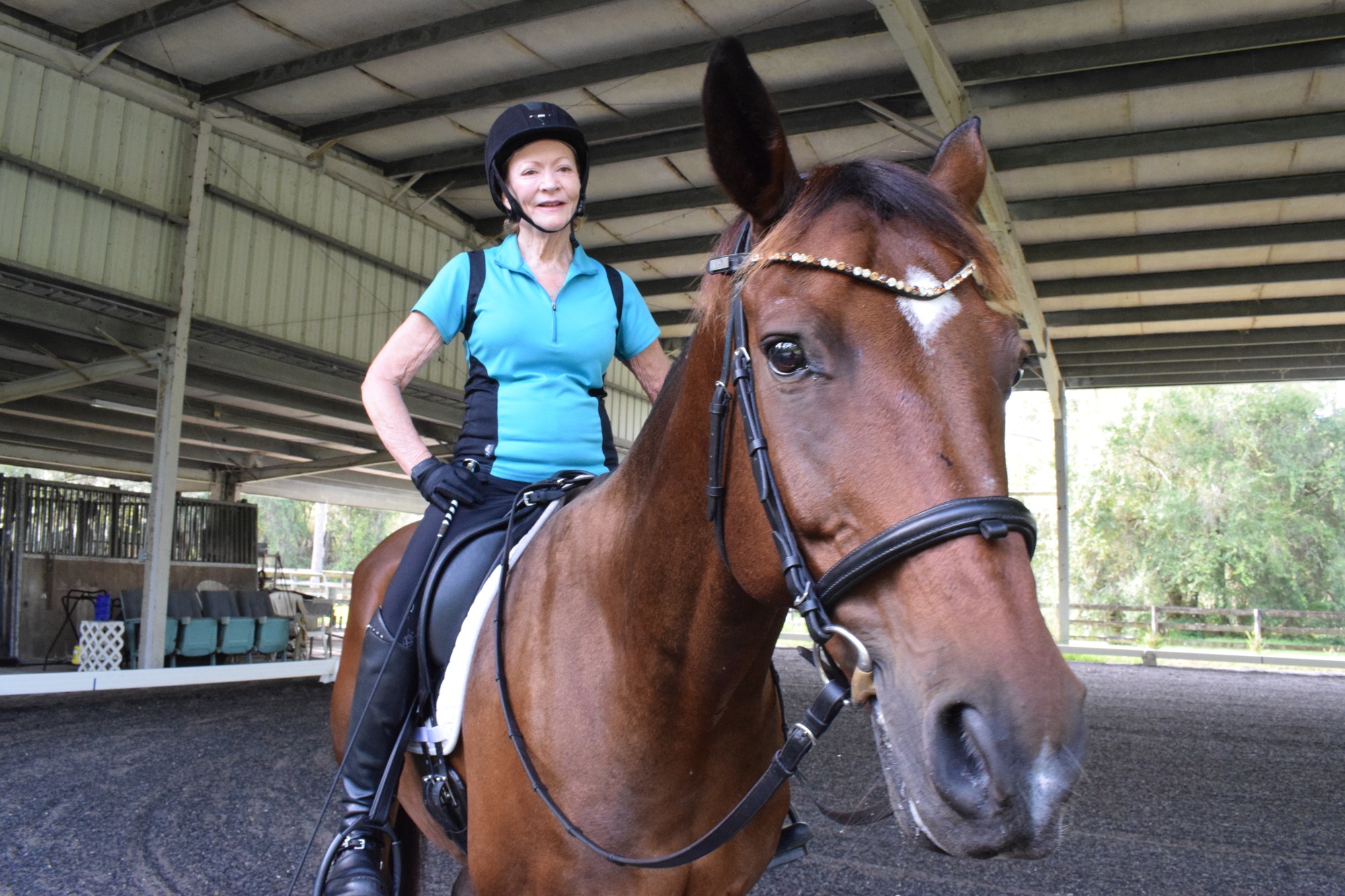 University Place's Claudia Pennington rides horses four to five times per week. She does pilates to stay fit, so riding is easier.