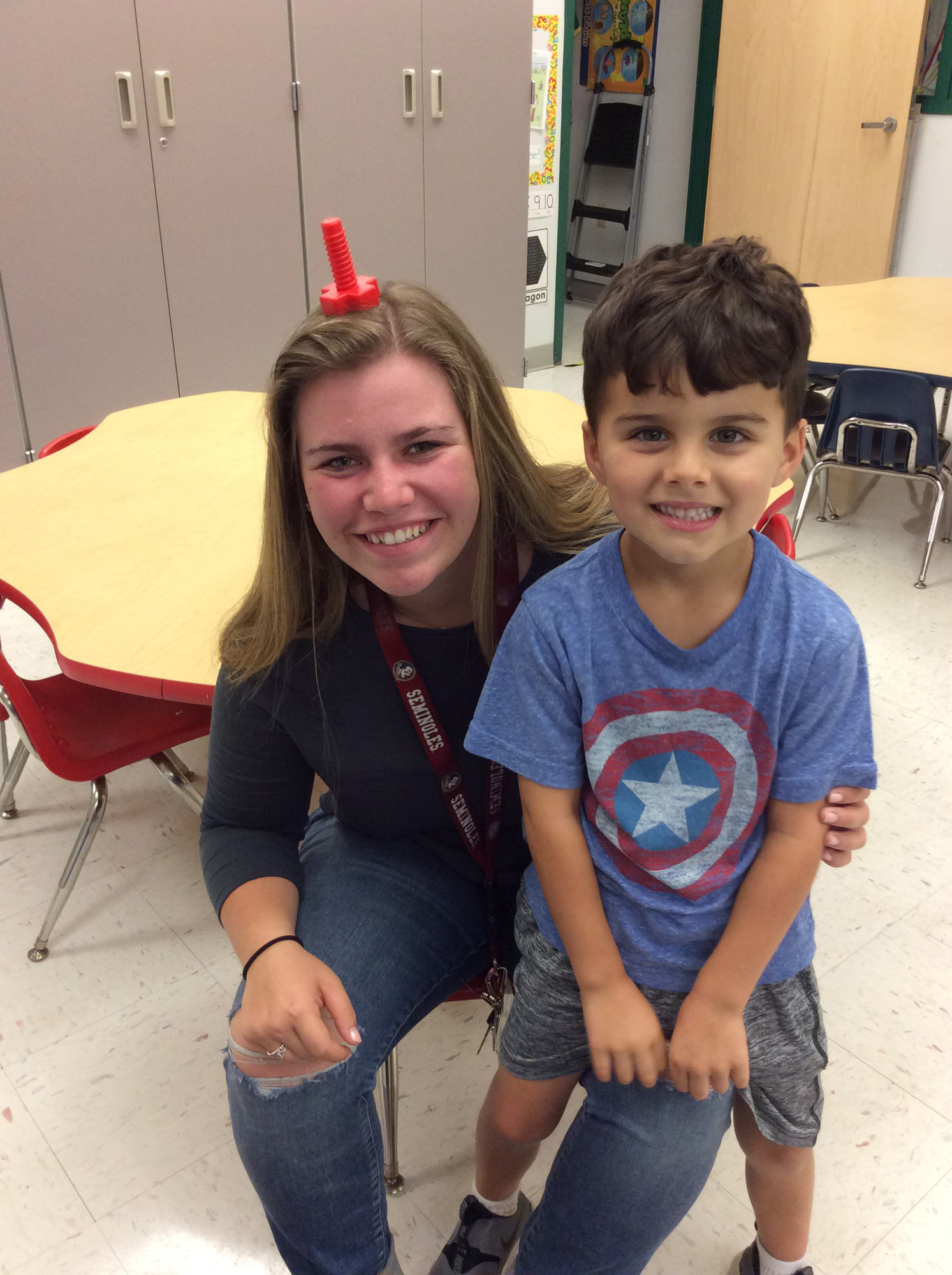 Lakewood Ranch High School senior Brooke Rypel loved working with pre-K student Evan Soles in the Mini Mustangs program. She looks forward to working with pre-K students again when Mini Mustangs begins in January. Courtesy photo.