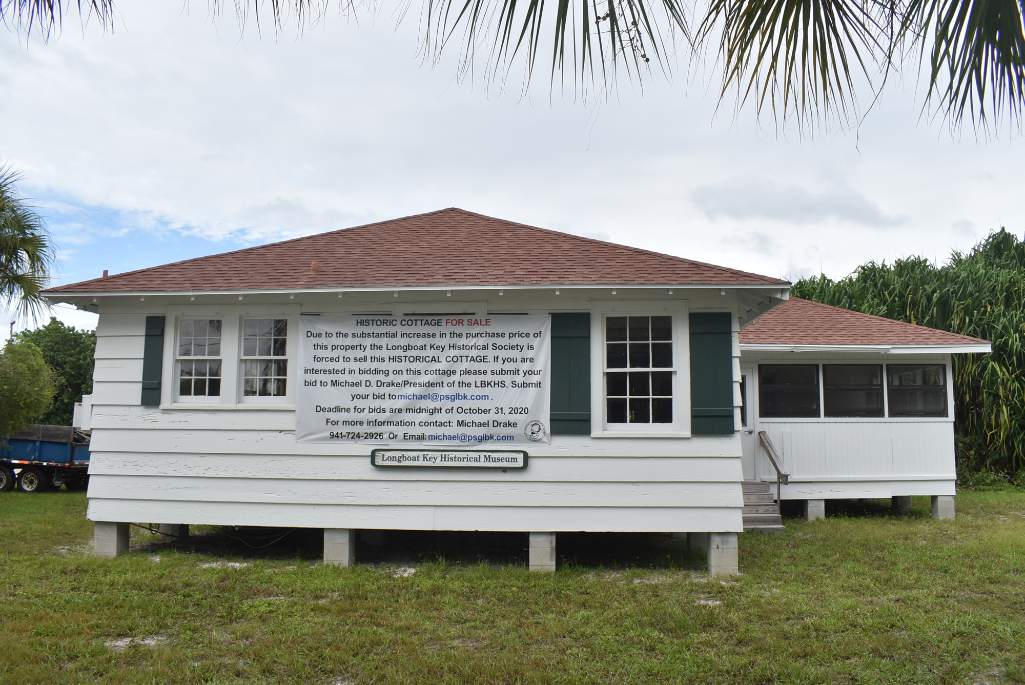 Longboat Key Historical Society President Michael Drake is looking for a new home for two historic cottages that currently sit at 521 Broadway St. Photo taken by Nat Kaemmerer.